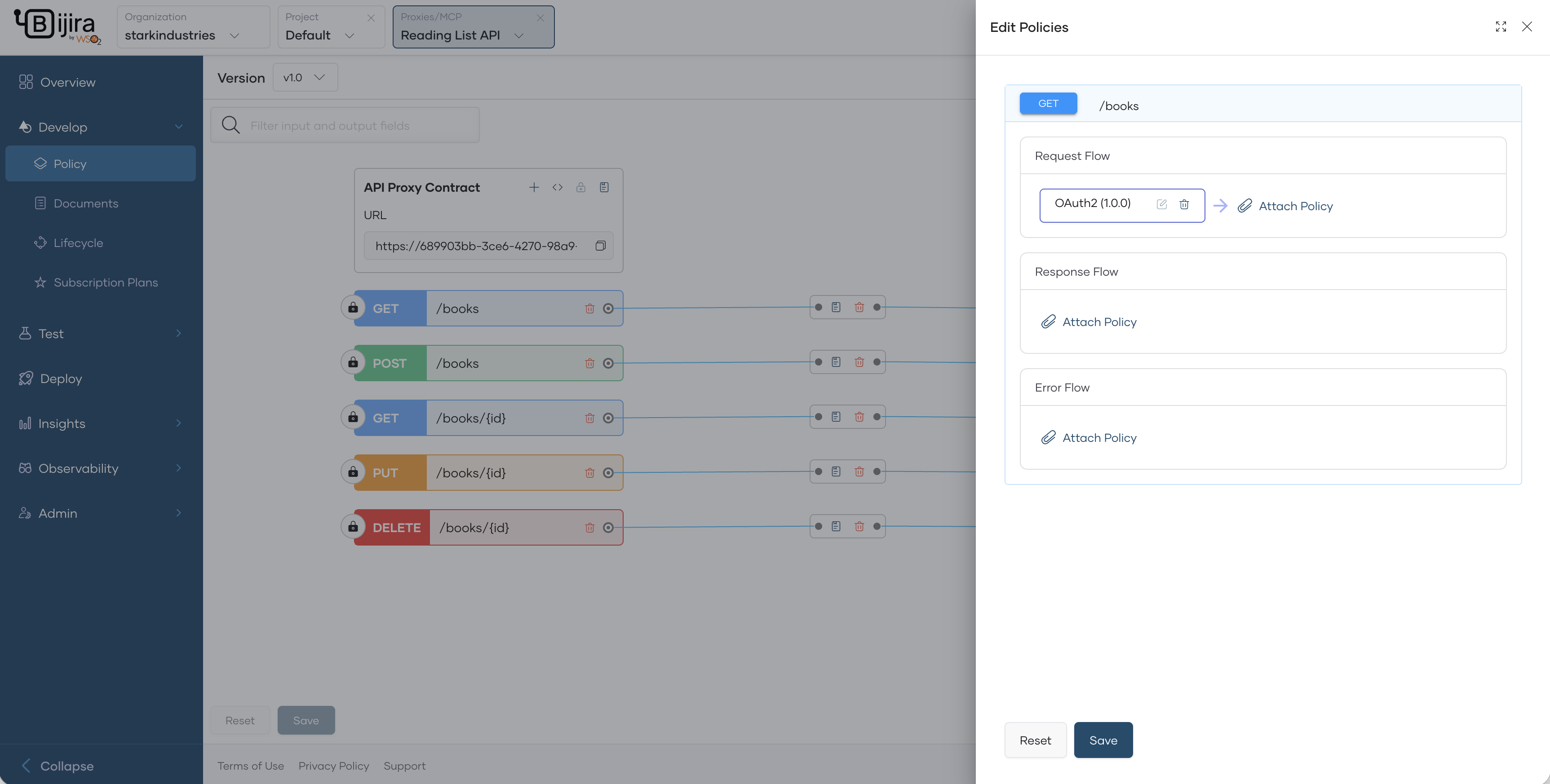 Attach Policy Button
