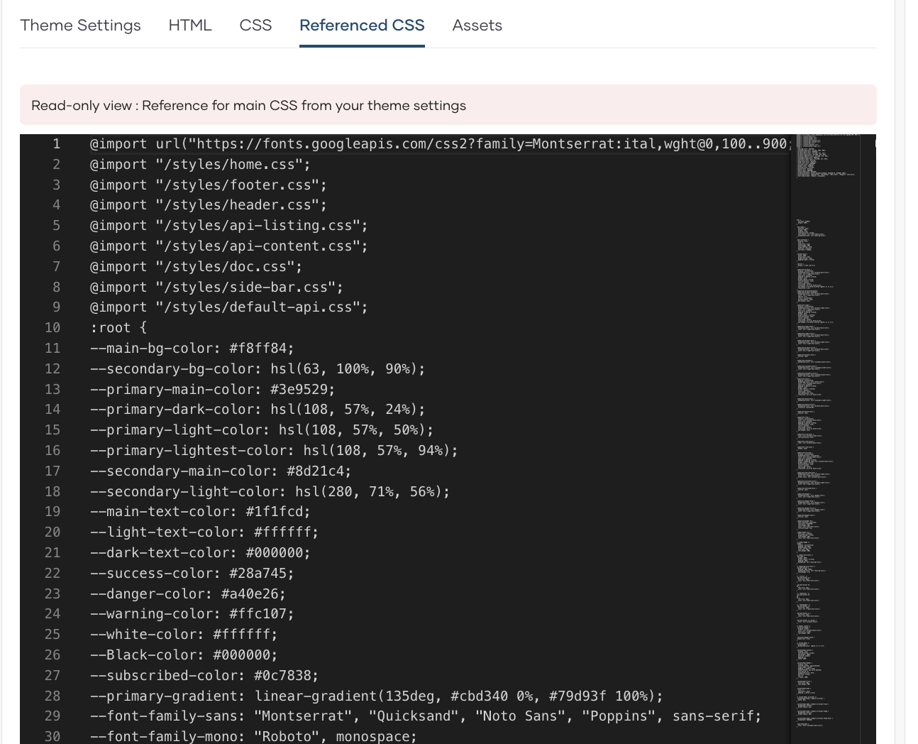 Referenced CSS