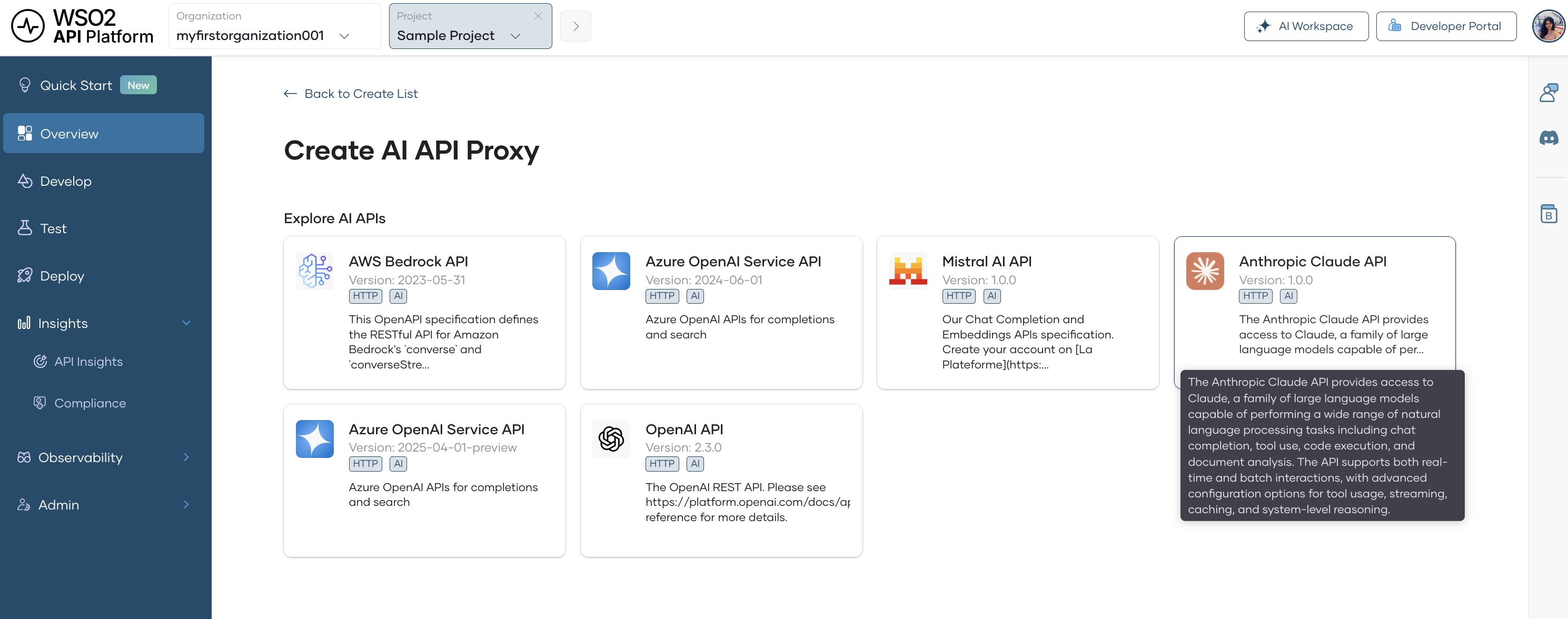 Create AI API from Anthropic