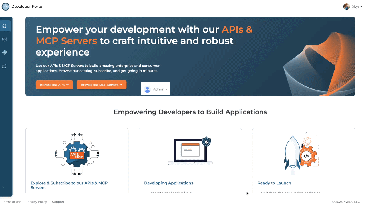 Subscribe in Developer Portal