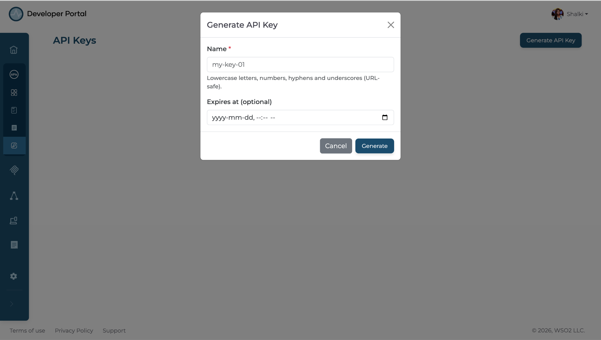 API Key generation
