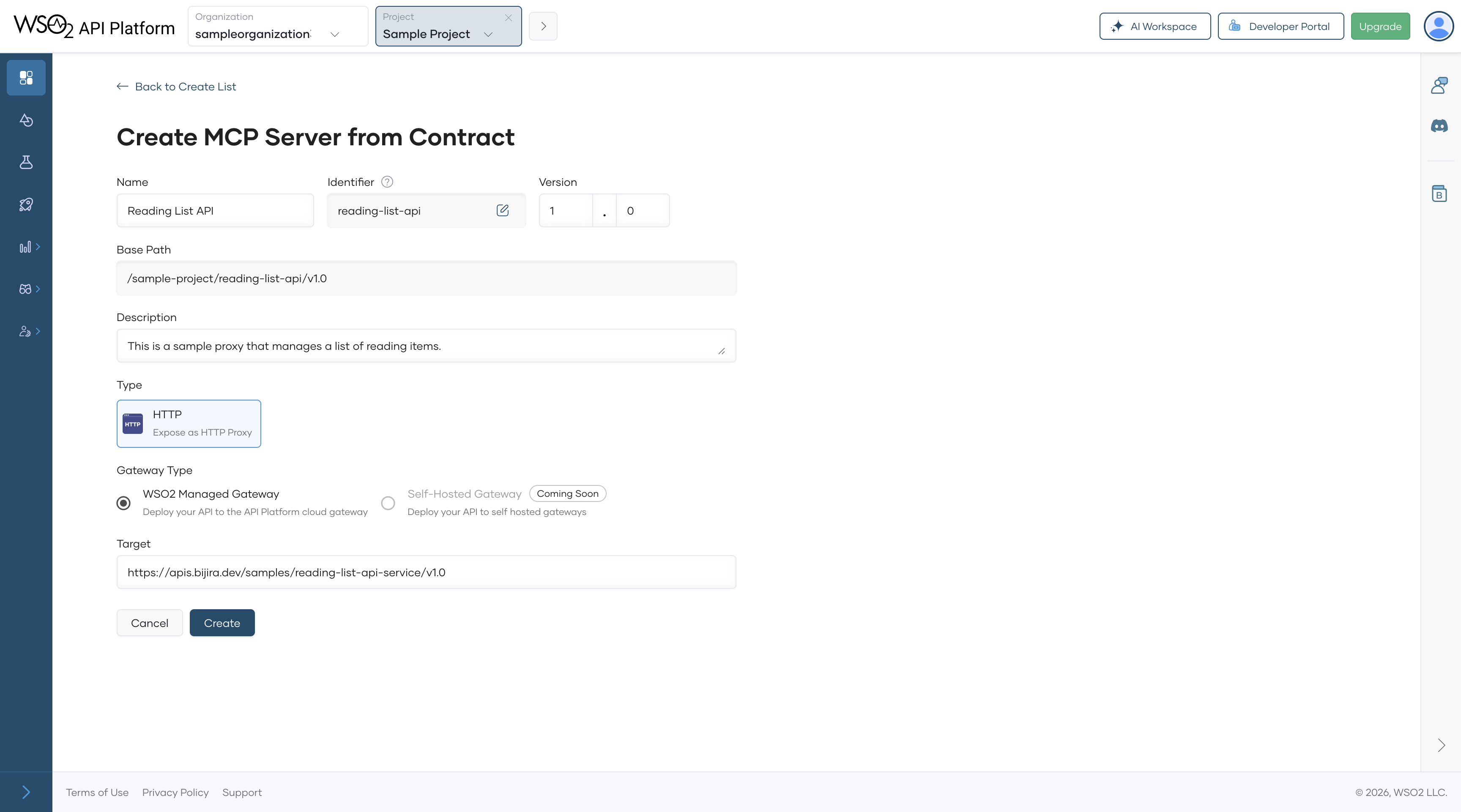 Create MCP Server from Contract