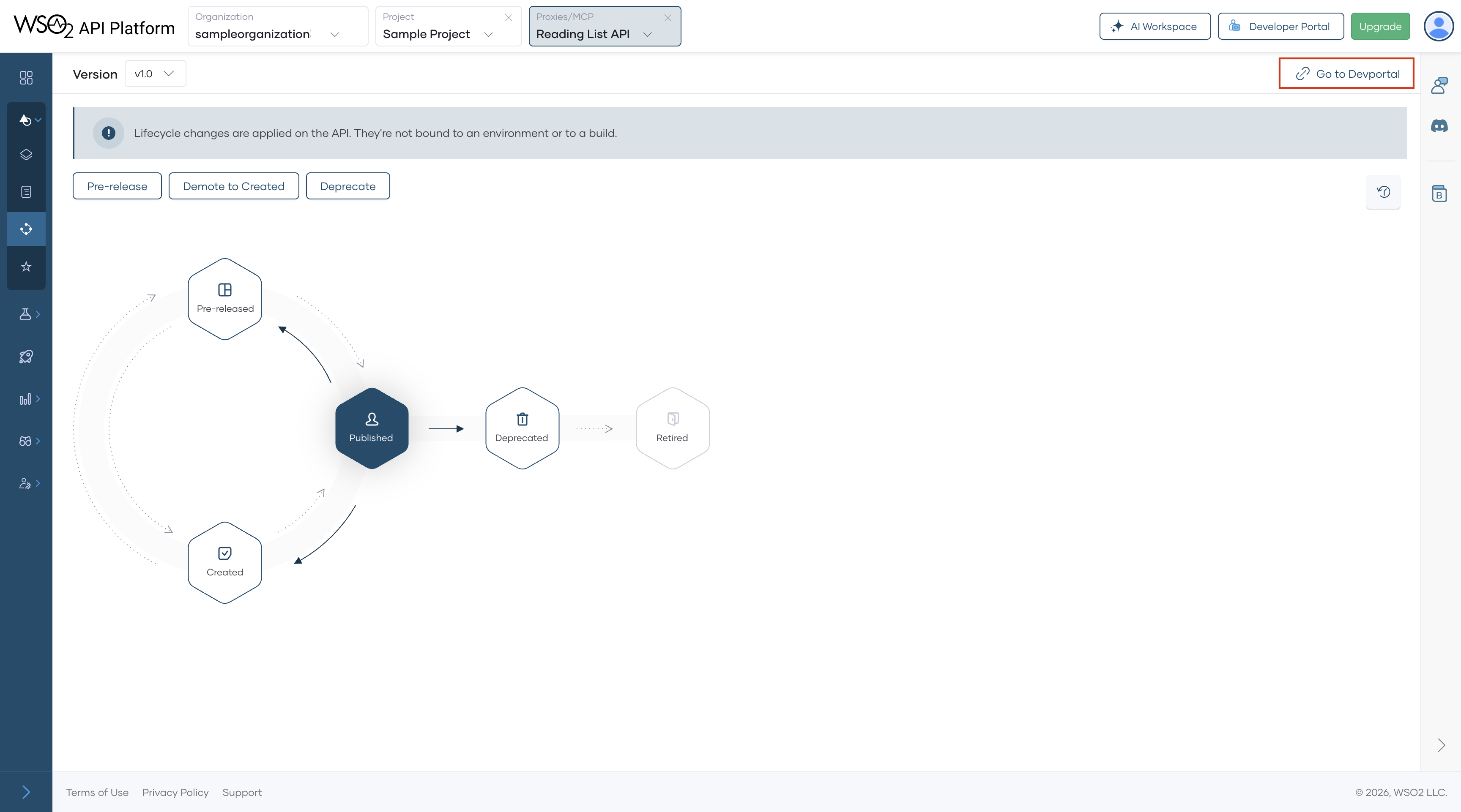 Go to DevPortal