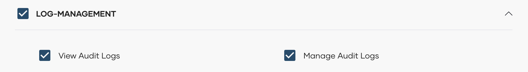 Select log management permission
