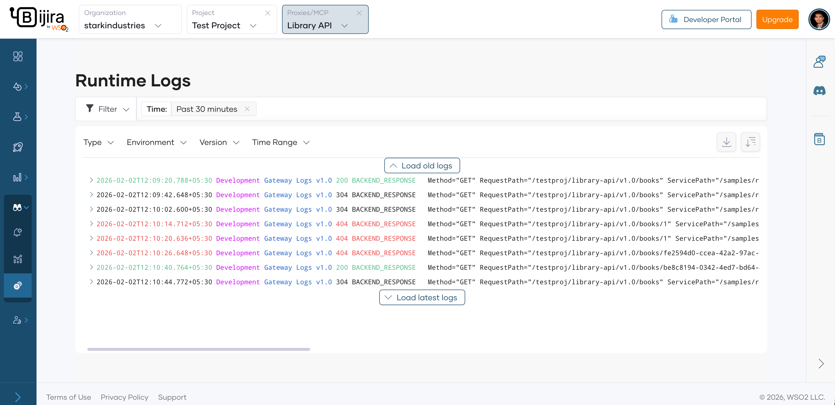 Runtime logs