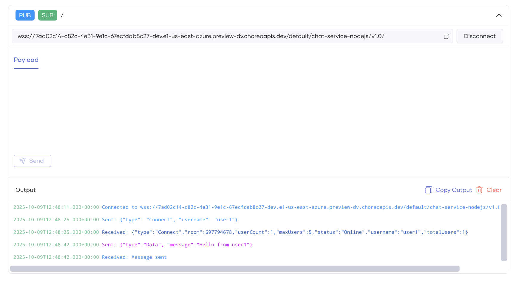 WebSocket Console