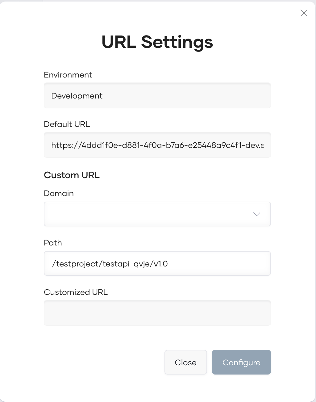 Configure URL settings