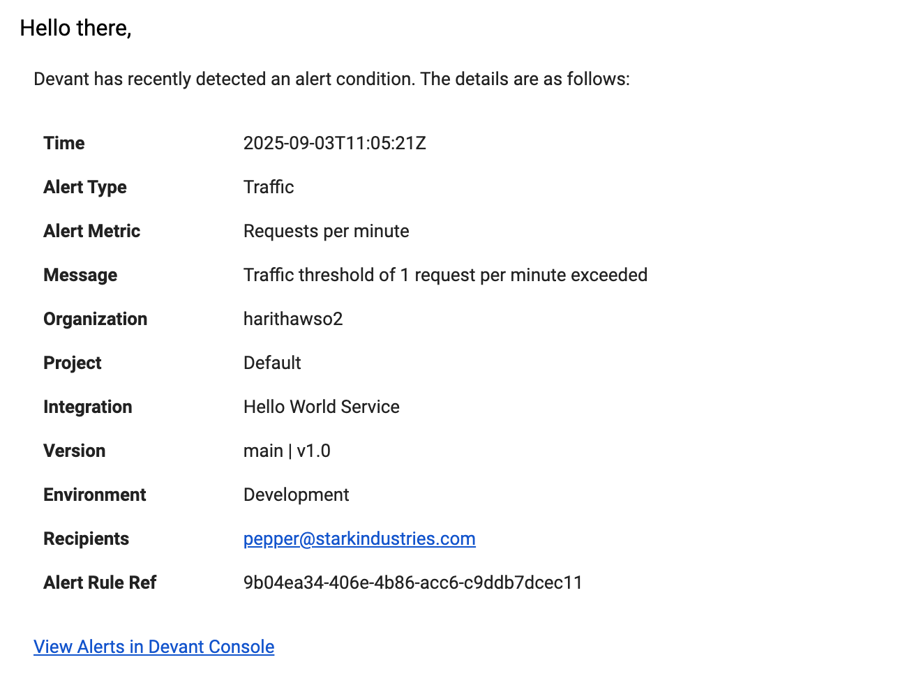 Email Notification