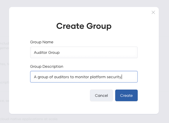 Create user group