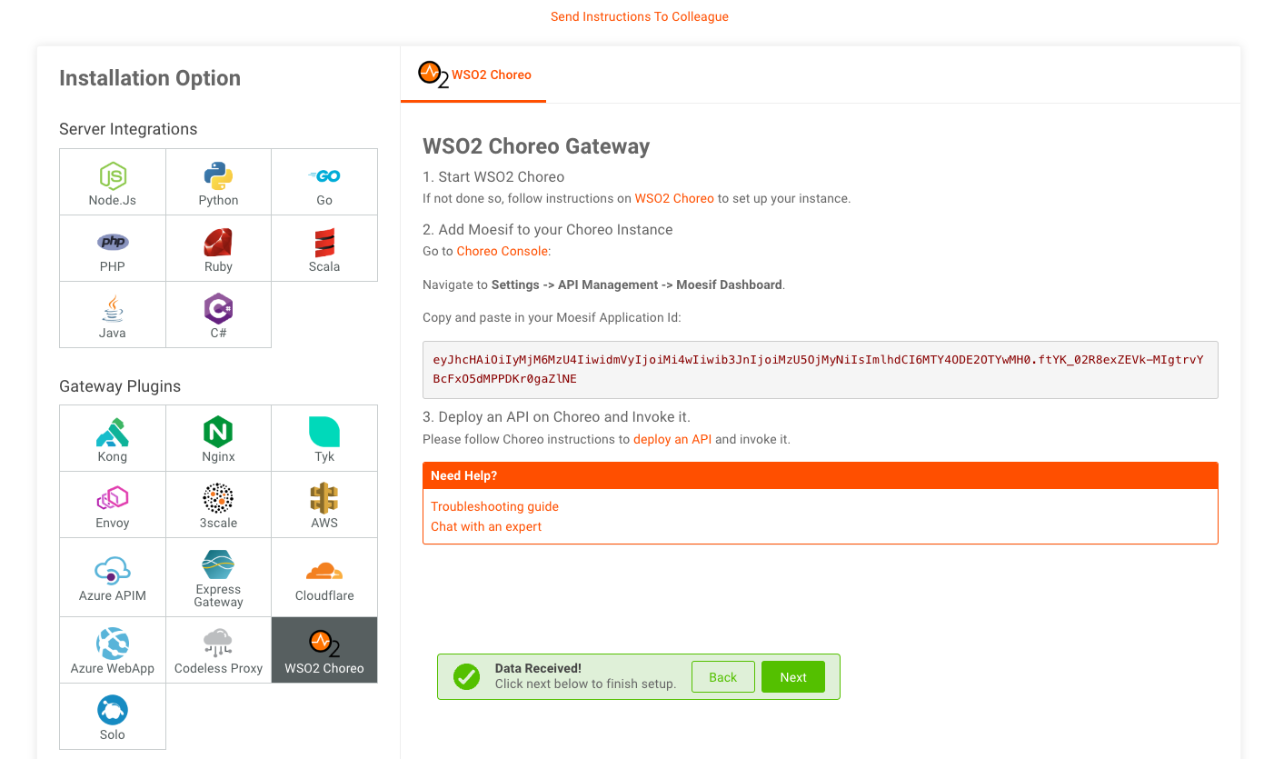 Data Recieved Moesif Notification