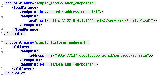 Sample Load balancing and Failover endpoints