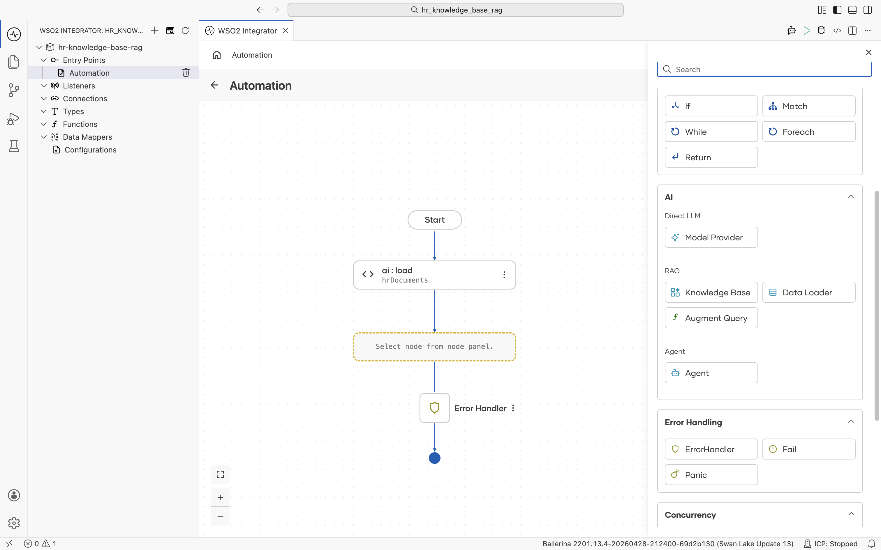 Knowledge Base option in the AI > RAG section