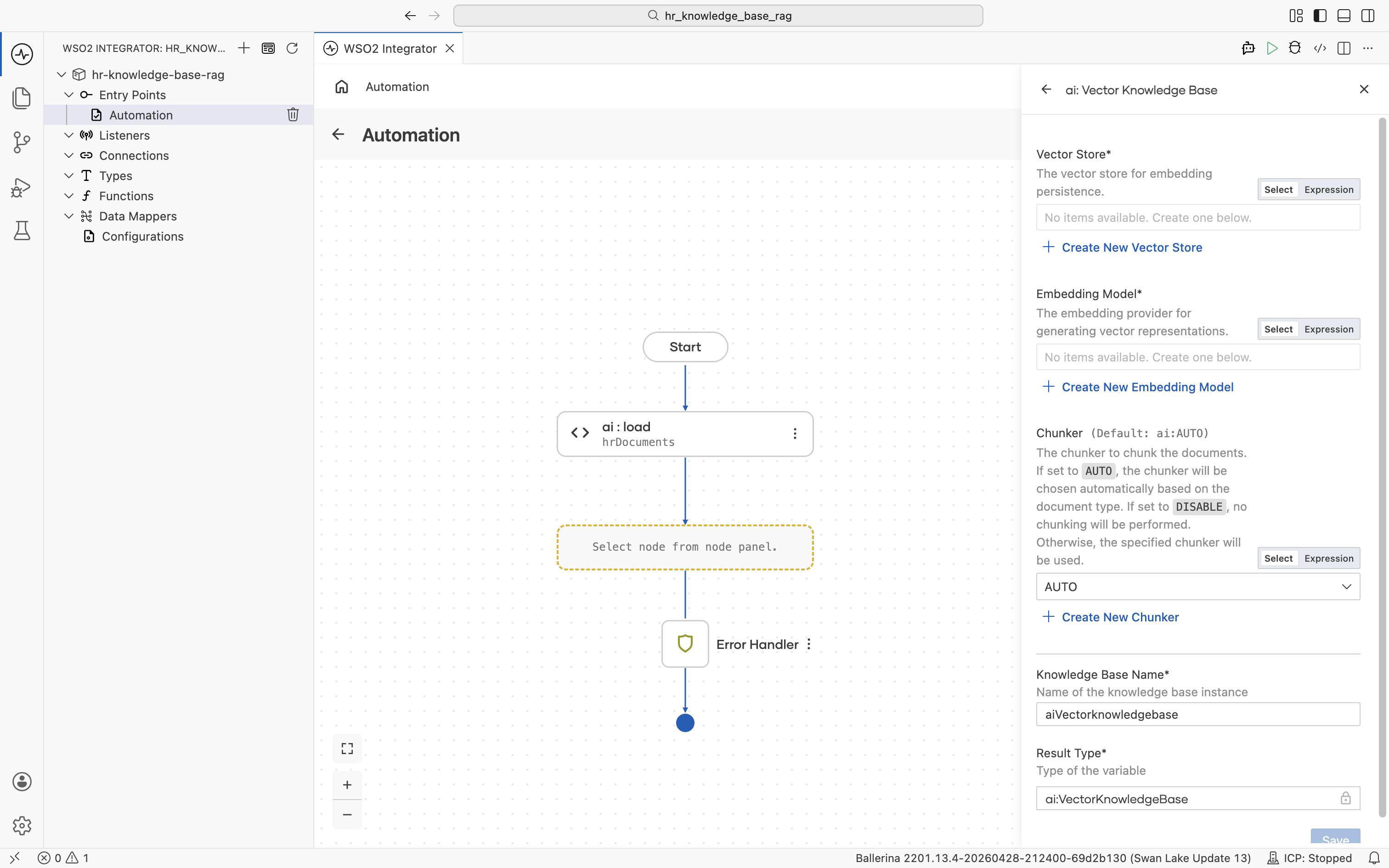 Empty Vector Knowledge Base form