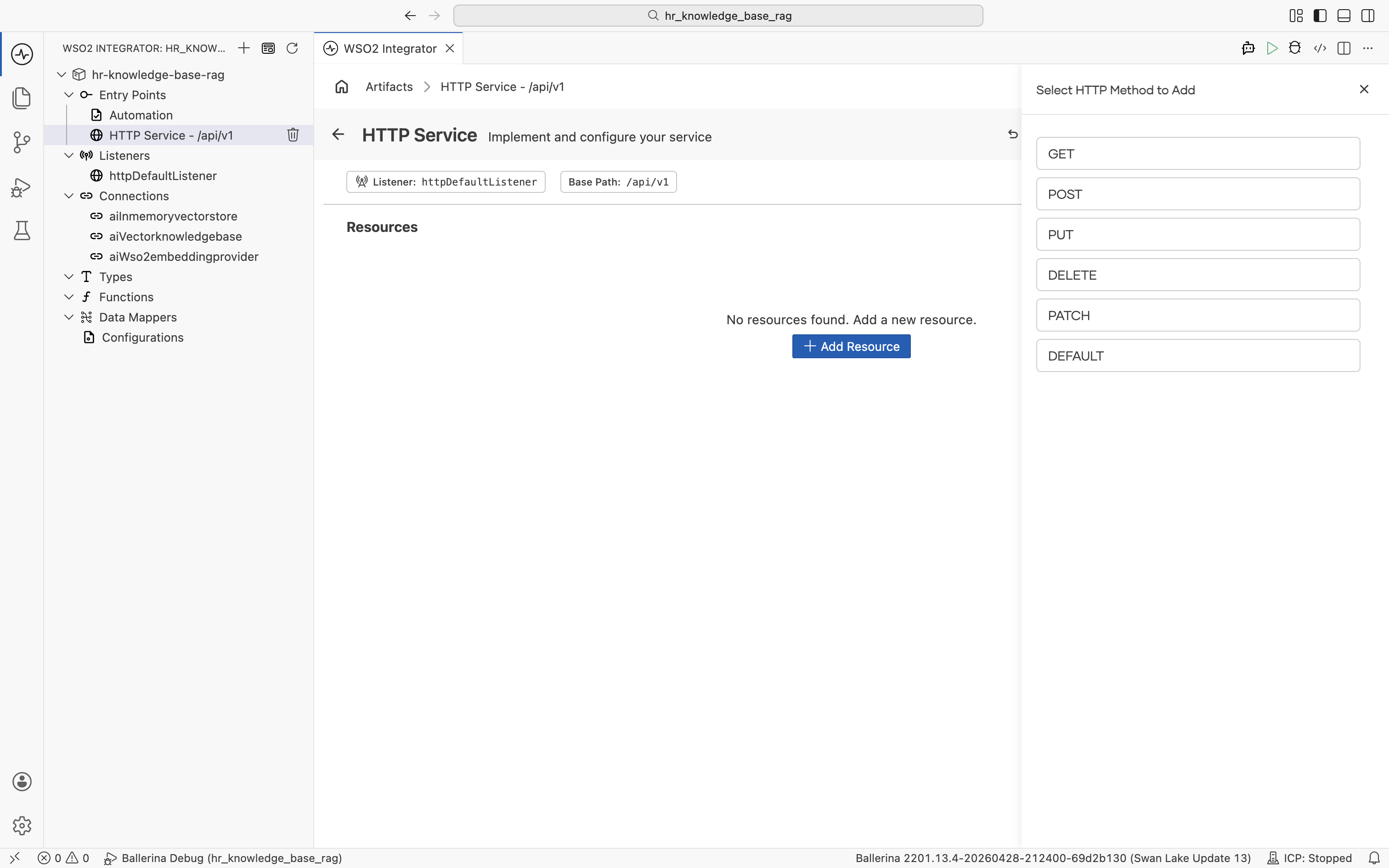 HTTP method picker