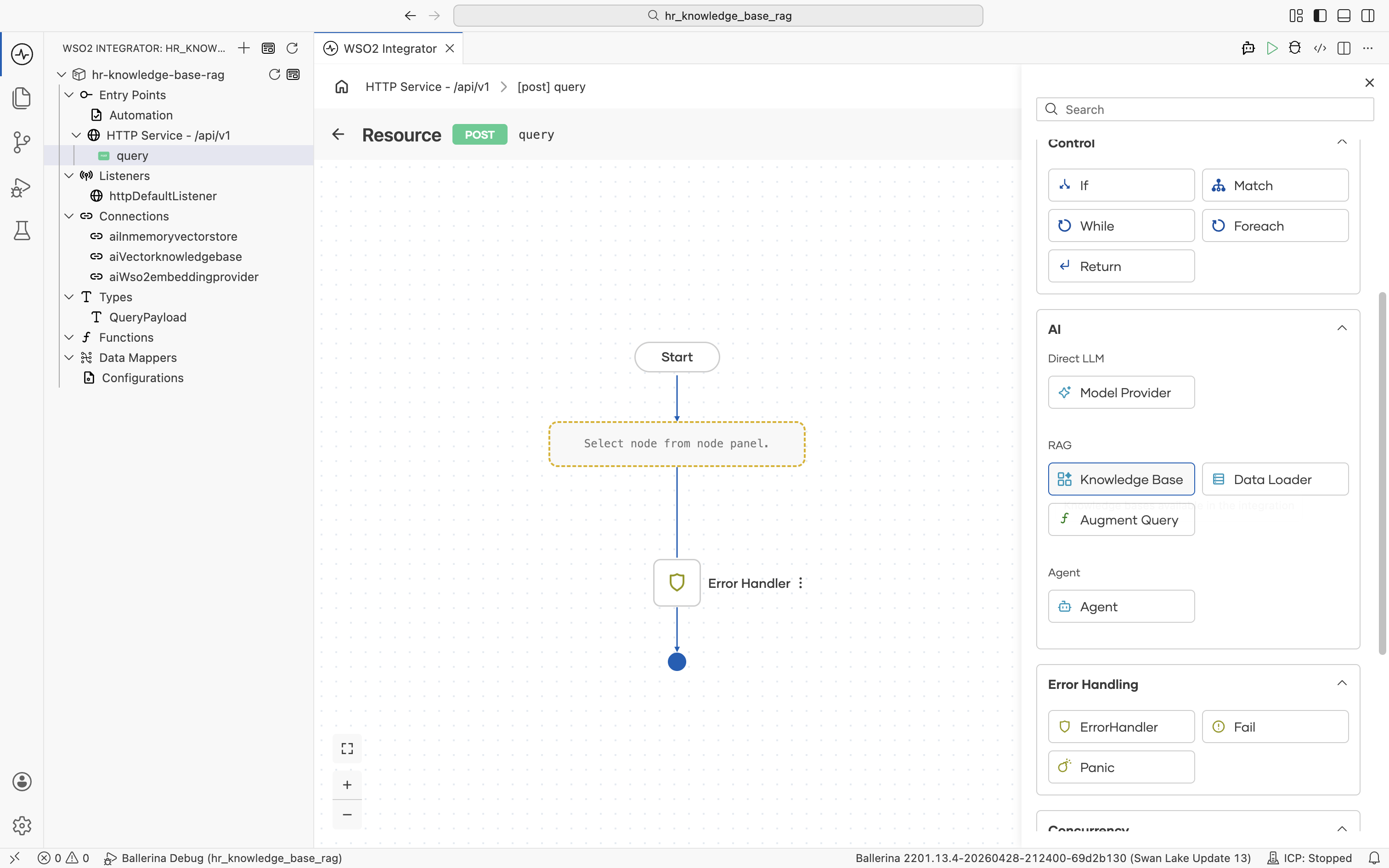 Knowledge Base option in the AI > RAG section