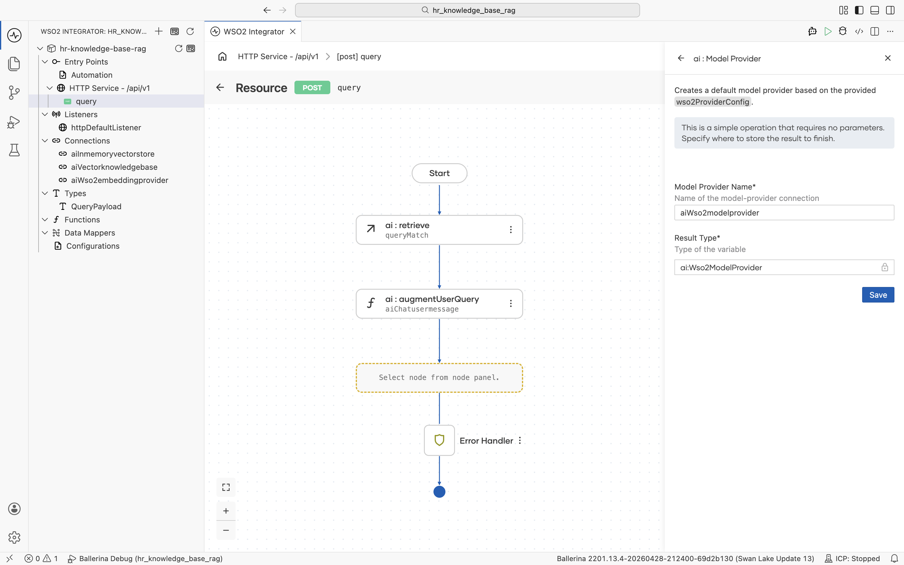 Create Model Provider filled