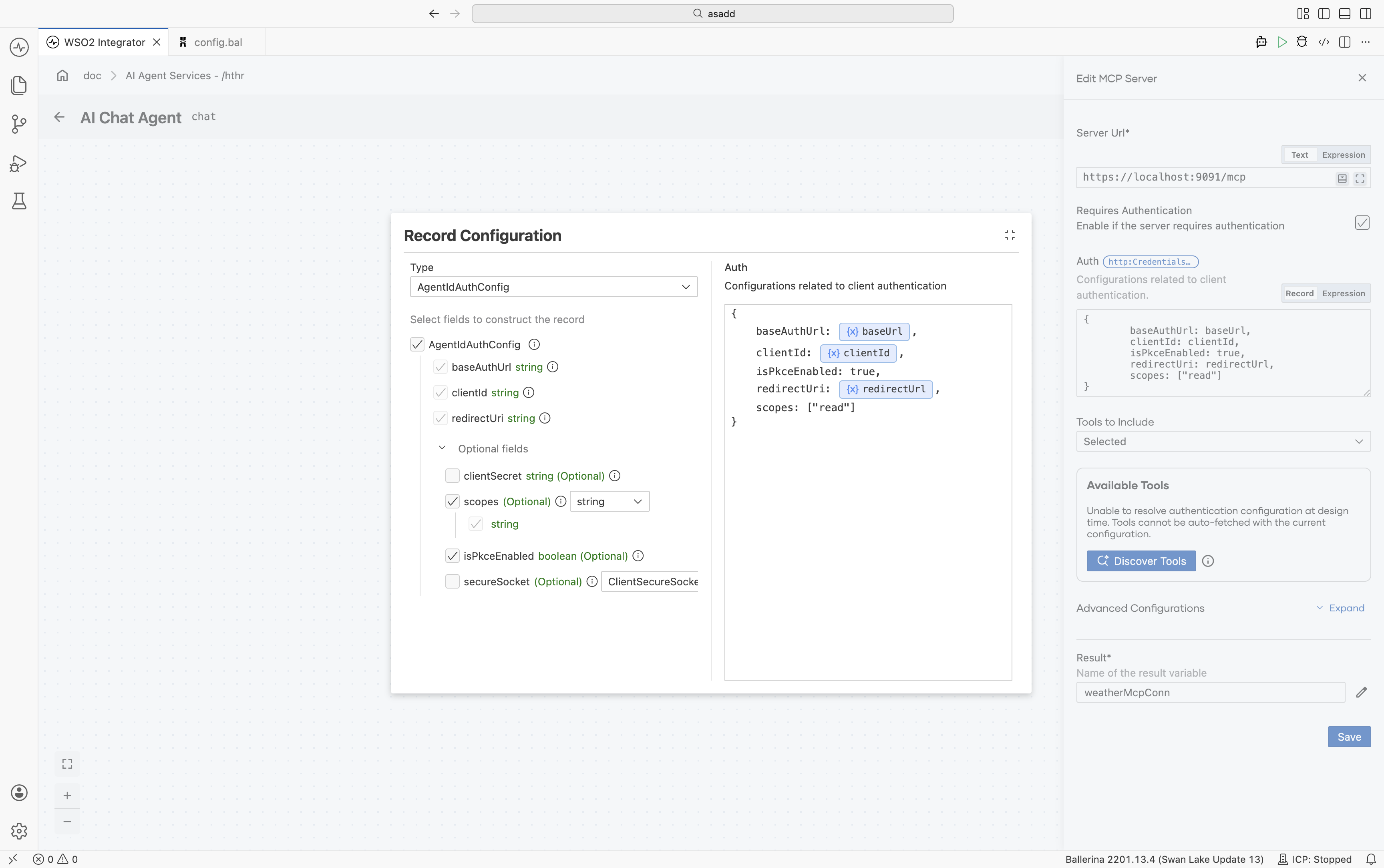 Add auth configuration