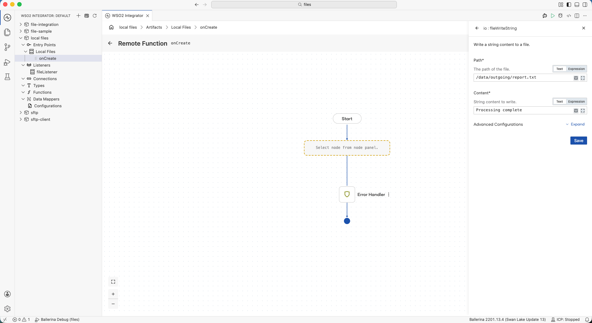 Add file write string function