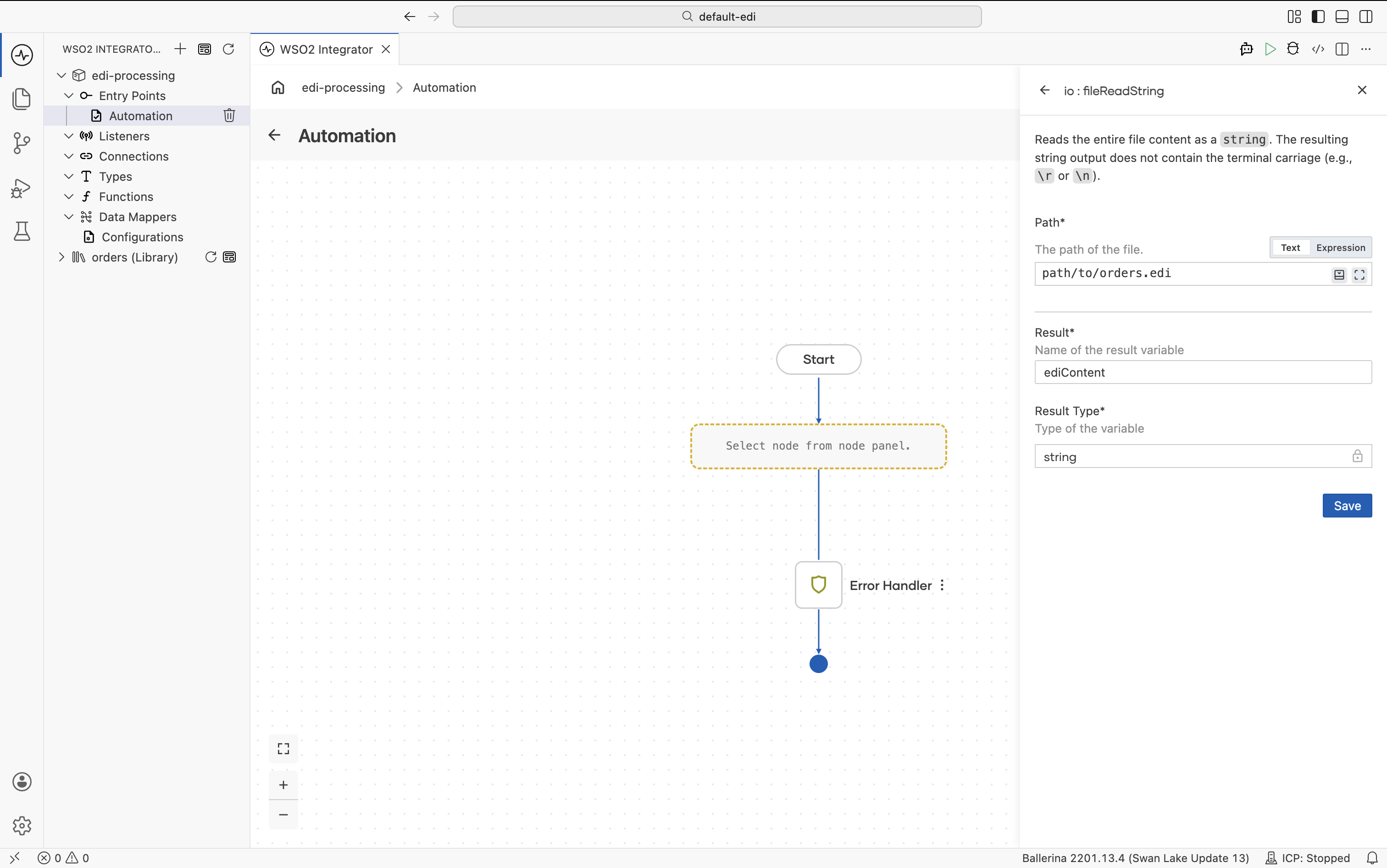 Configure fileReadString inputs