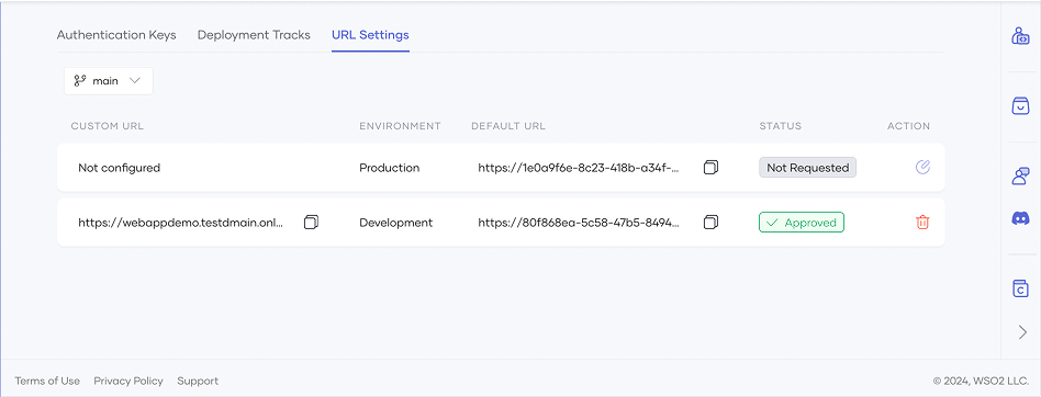 Approved custom URL
