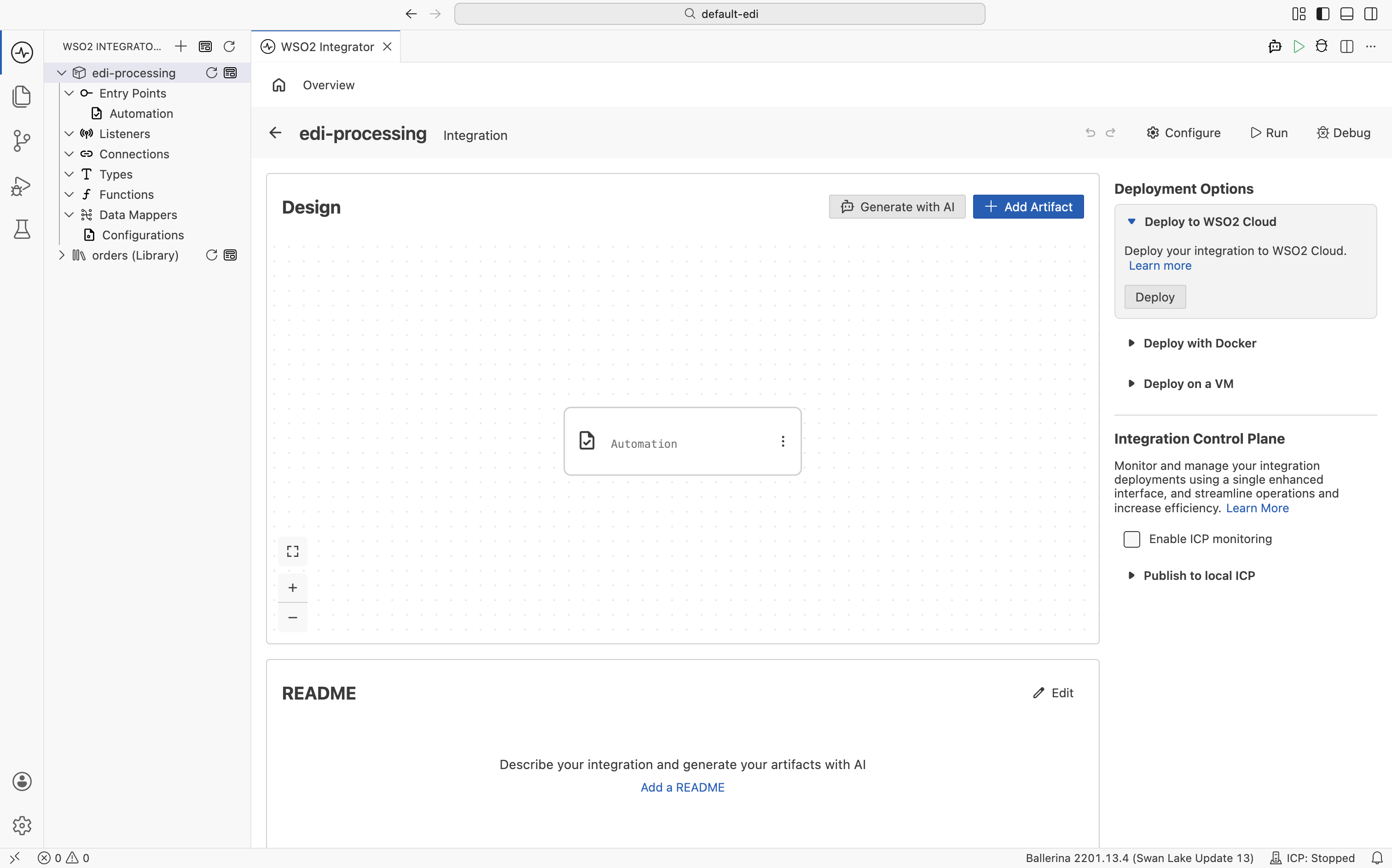 Artifacts panel with Automation selected