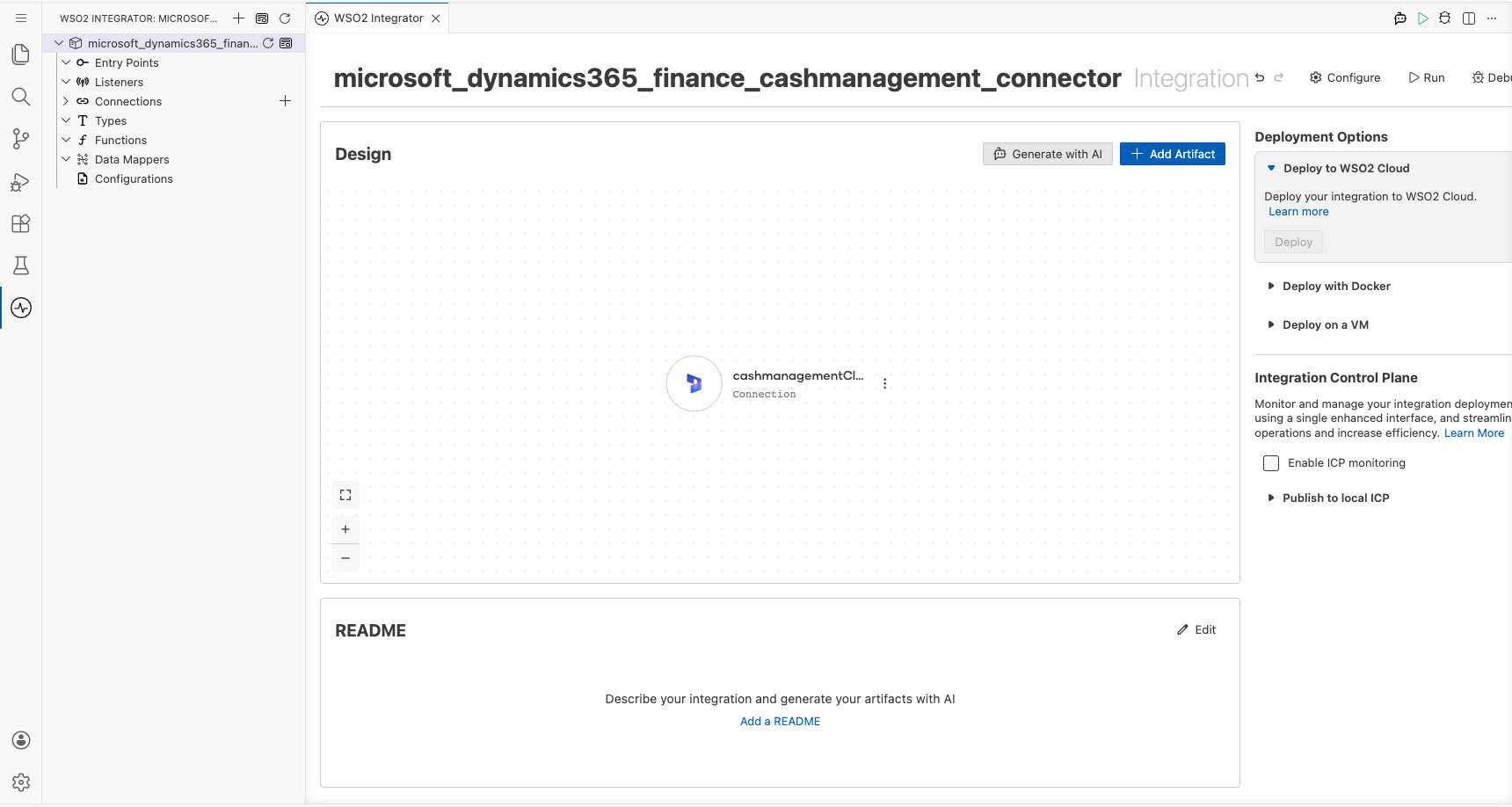 Microsoft Dynamics 365 Finance Cash Management connection visible after saving
