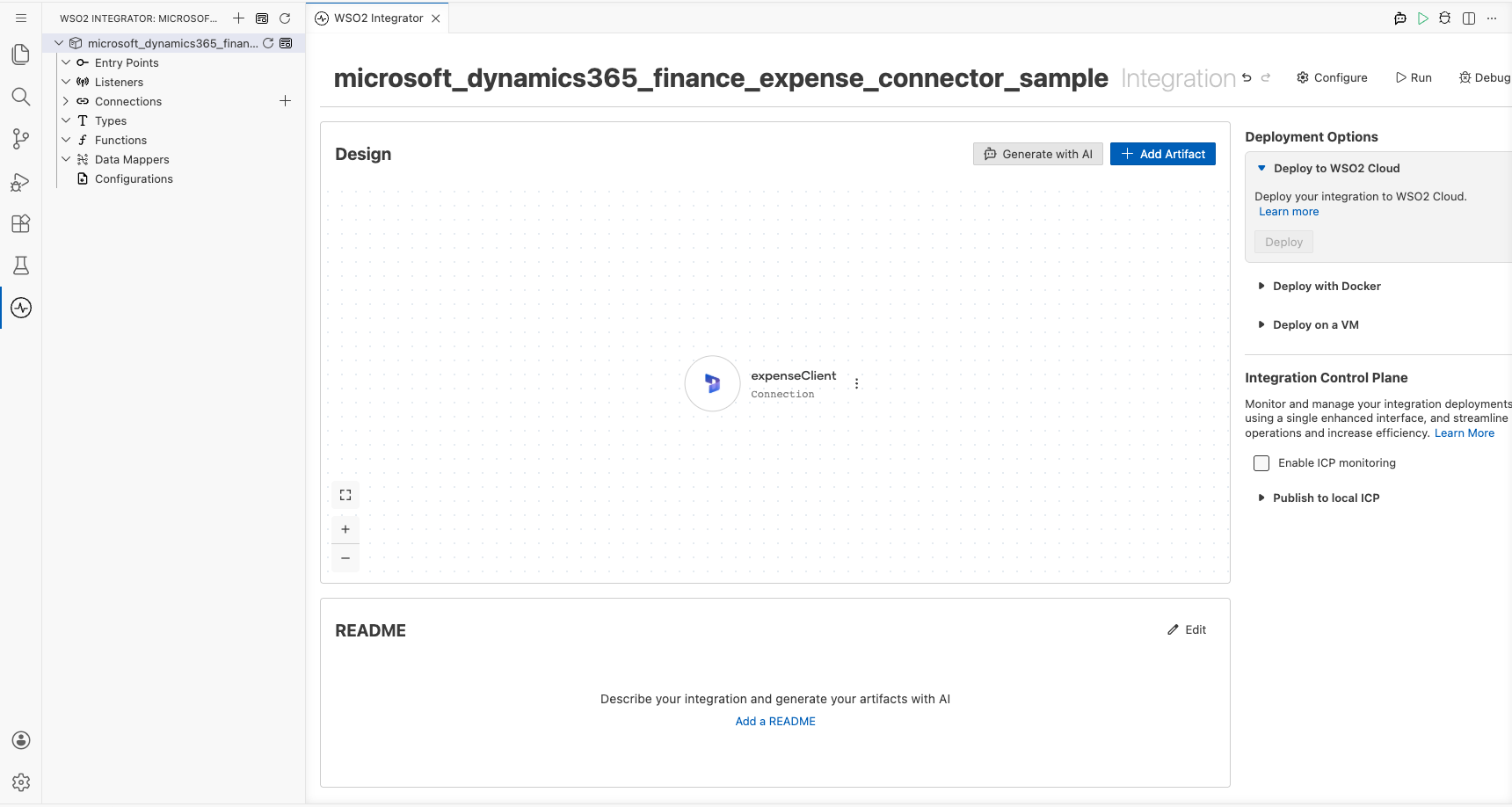 Microsoft Dynamics 365 Finance Expense connection visible after saving