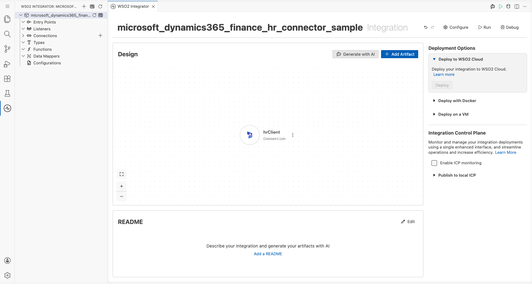 Microsoft Dynamics 365 Finance HR connection visible after saving