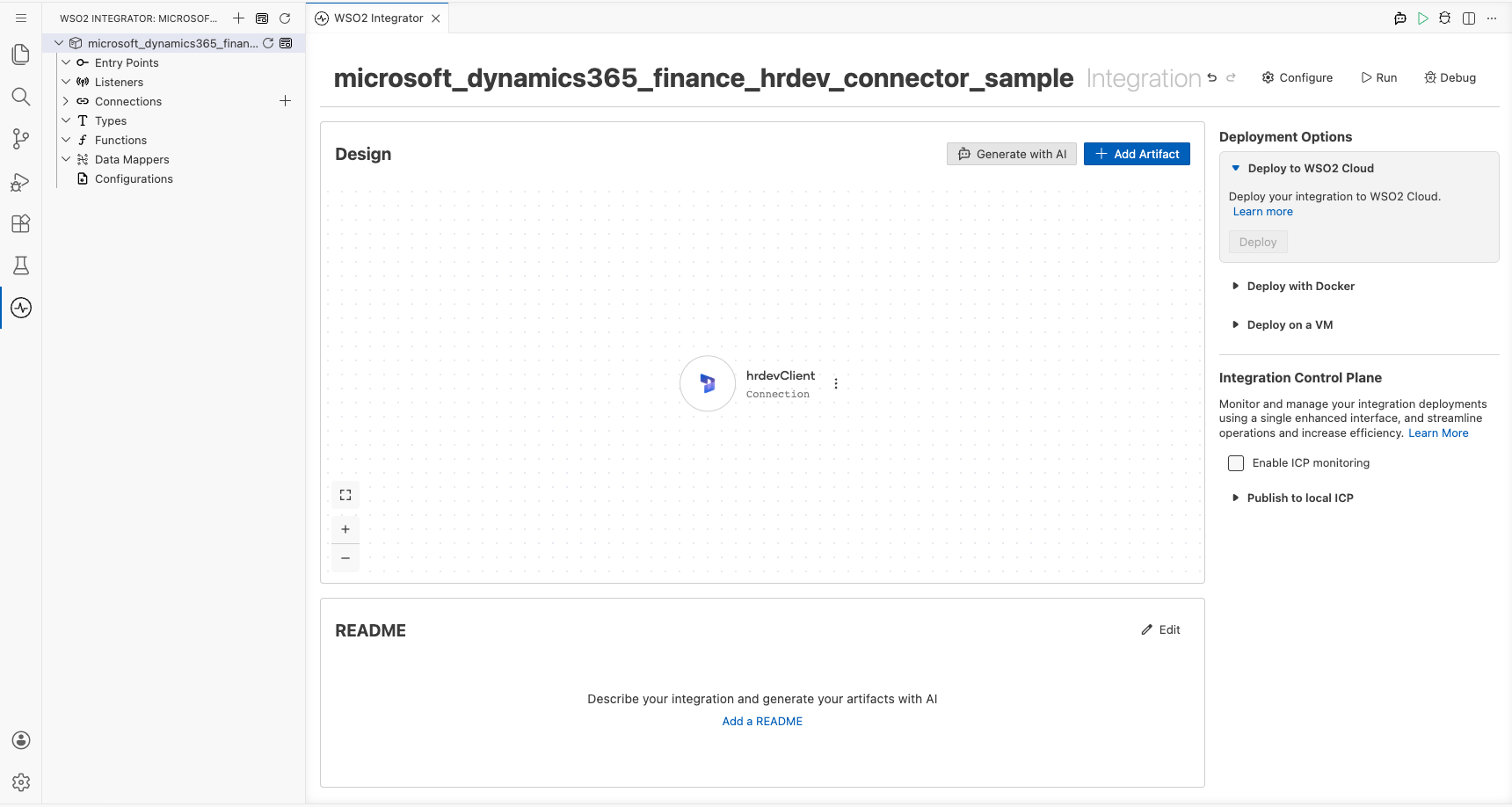 Microsoft Dynamics 365 Finance HR Development connection visible after saving