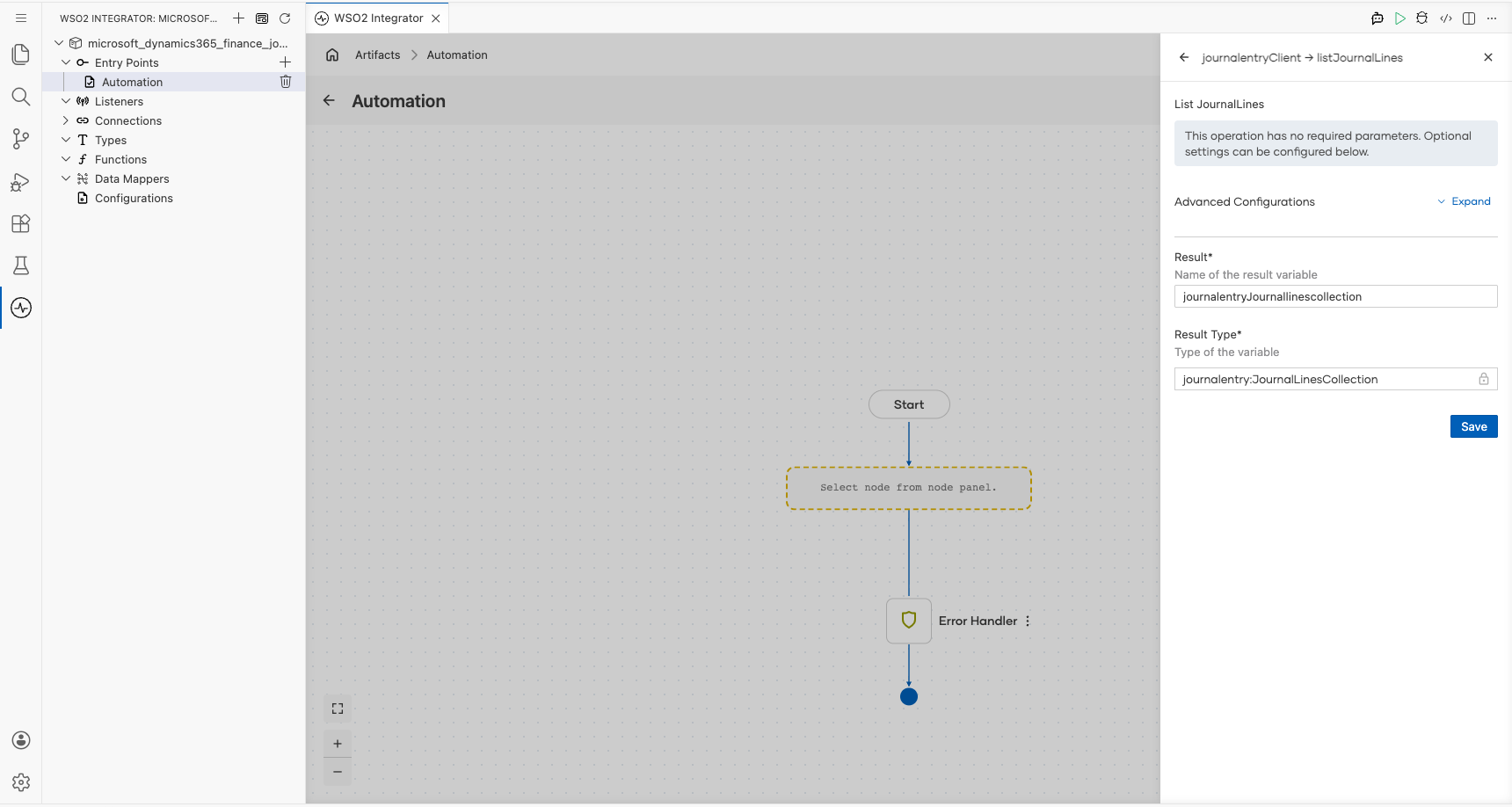 Microsoft Dynamics 365 Finance Journal Entry List Journal Lines operation with all values entered before saving