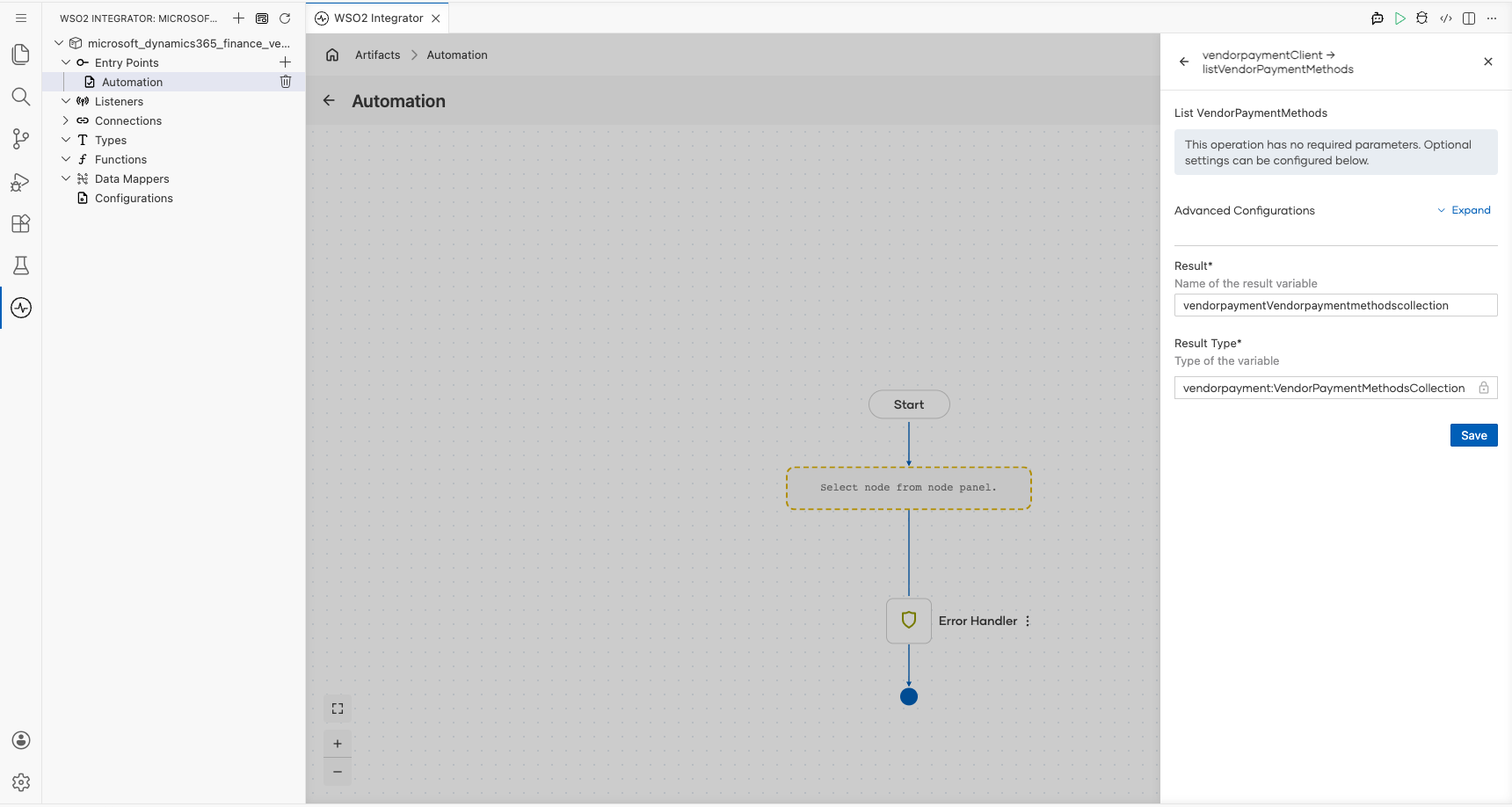 Microsoft Dynamics 365 Finance Vendor Payment List Vendor Payment Methods operation with all values entered before saving