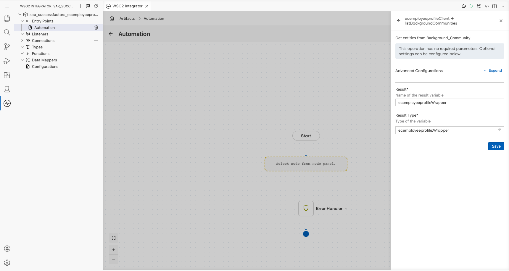 SAP SuccessFactors Employee Central Employee Profile List Background Communities operation with all values entered before saving