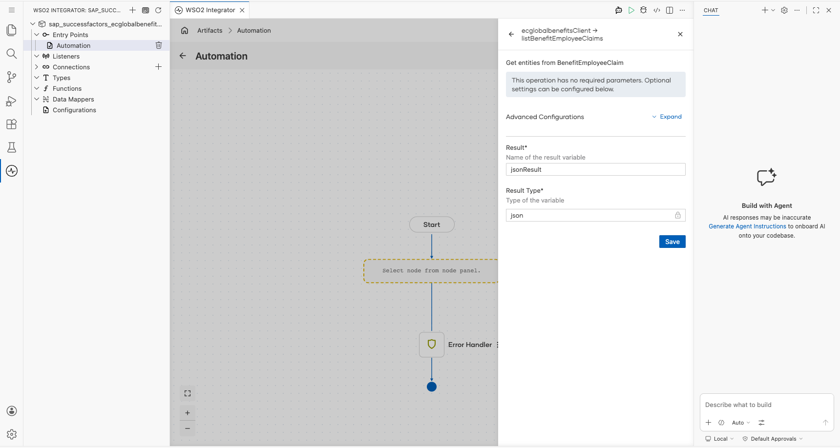 SAP SuccessFactors Employee Central Global Benefits List Benefit Employee Claims operation with all values entered before saving