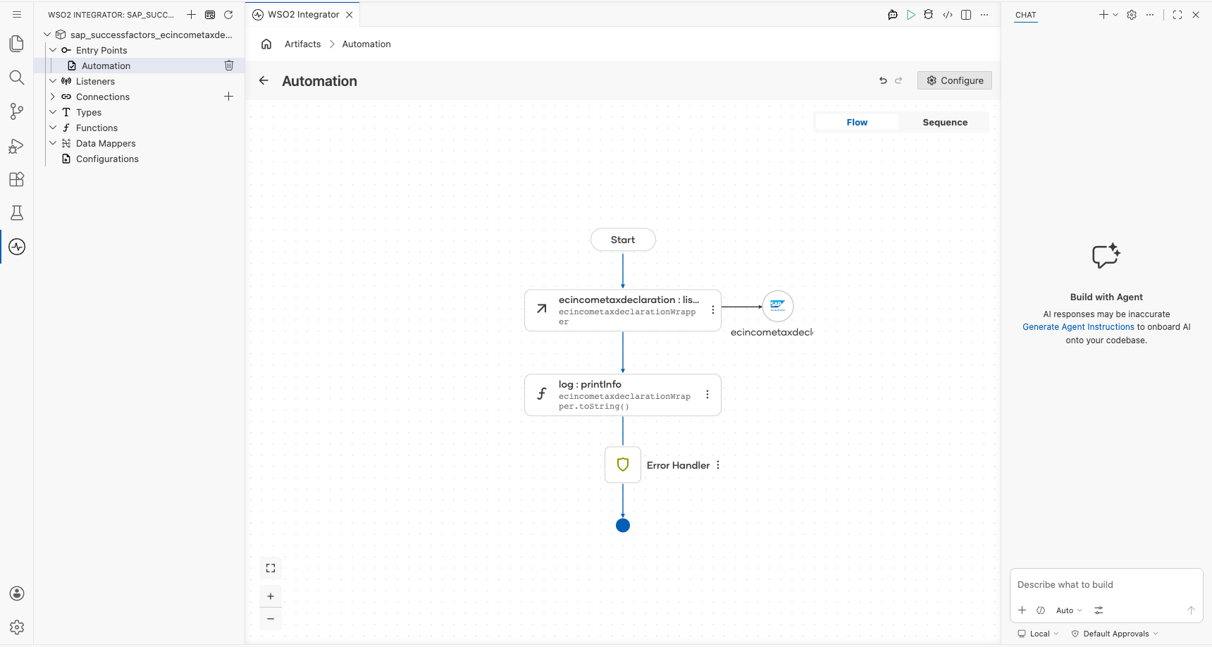 Completed SAP SuccessFactors Employee Central Income Tax Declaration flow with the configured operation