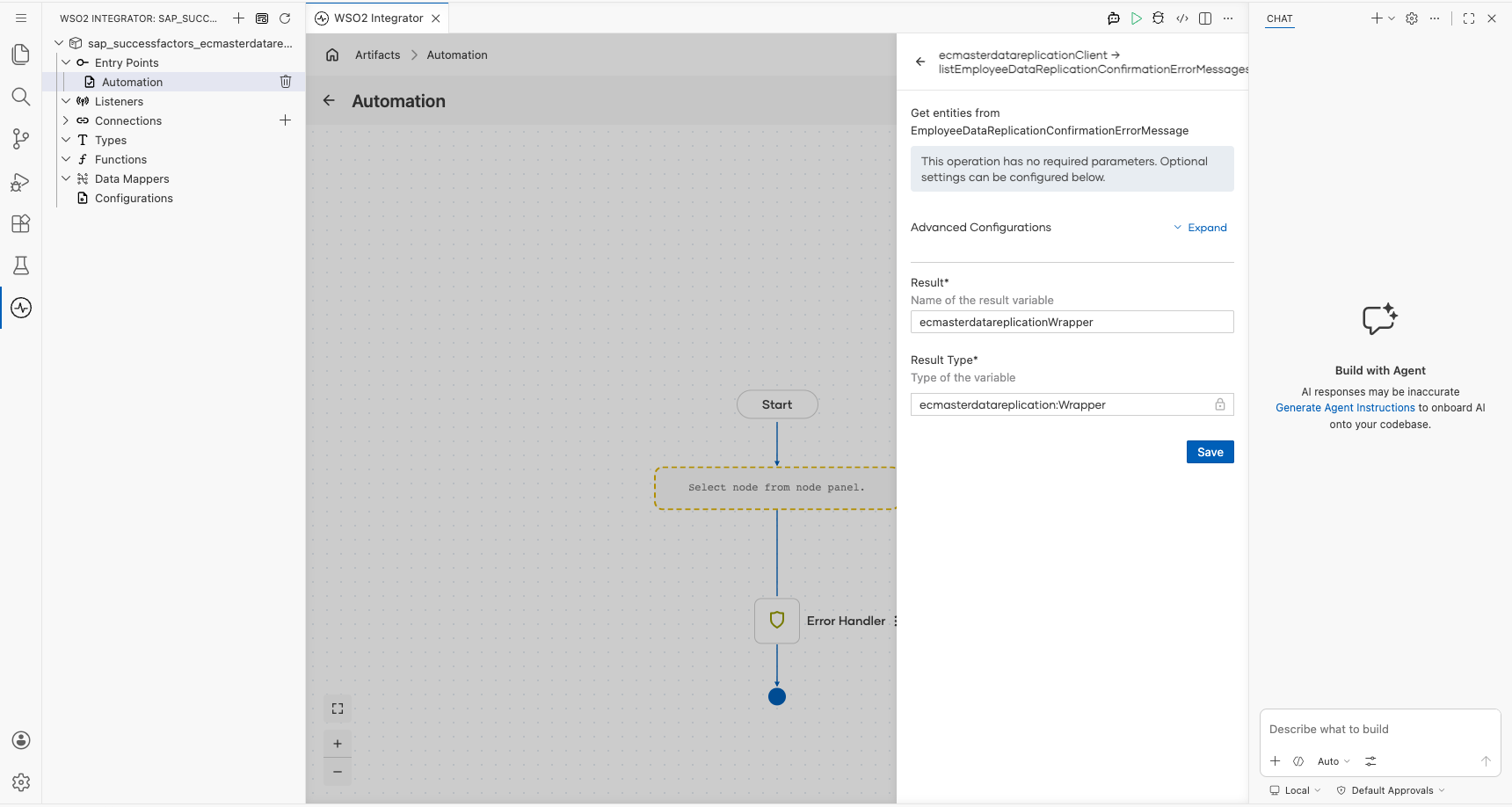 SAP SuccessFactors Employee Central Master Data Replication List Employee Data Replication Confirmation Error Messages operation with all values entered before saving