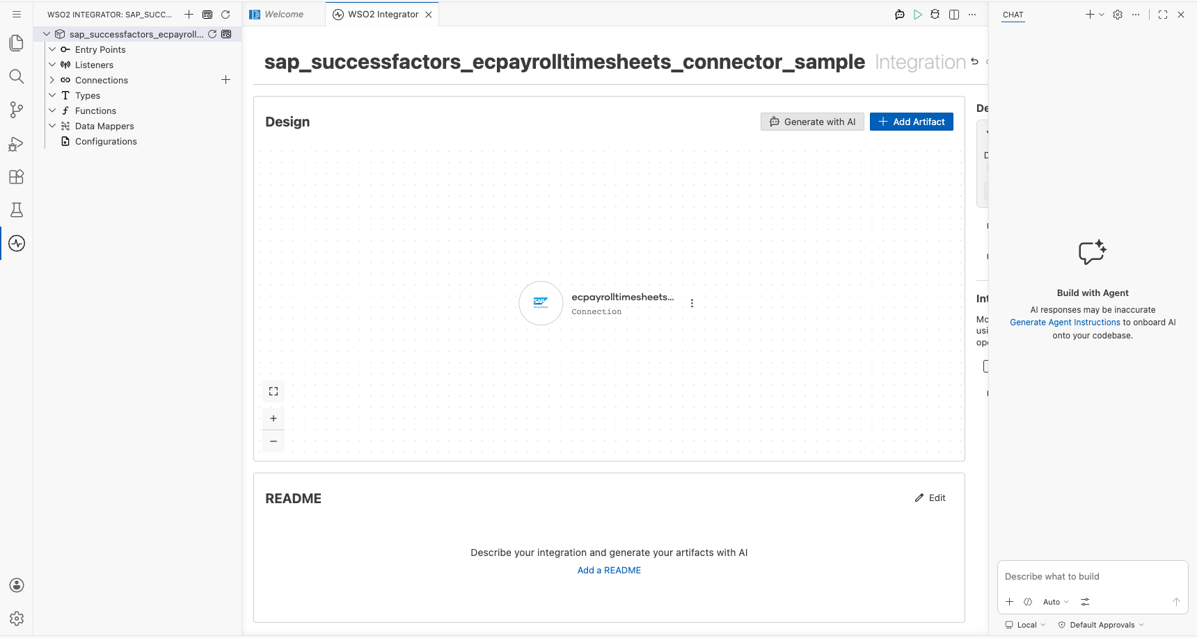 SAP SuccessFactors Employee Central Payroll Time Sheets connection visible after saving