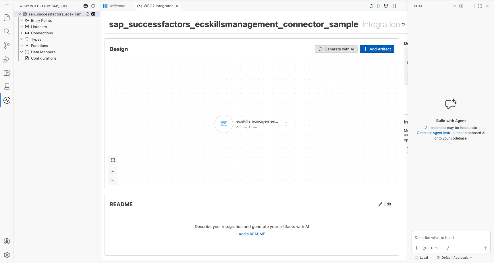 SAP SuccessFactors Employee Central Skills Management connection visible after saving