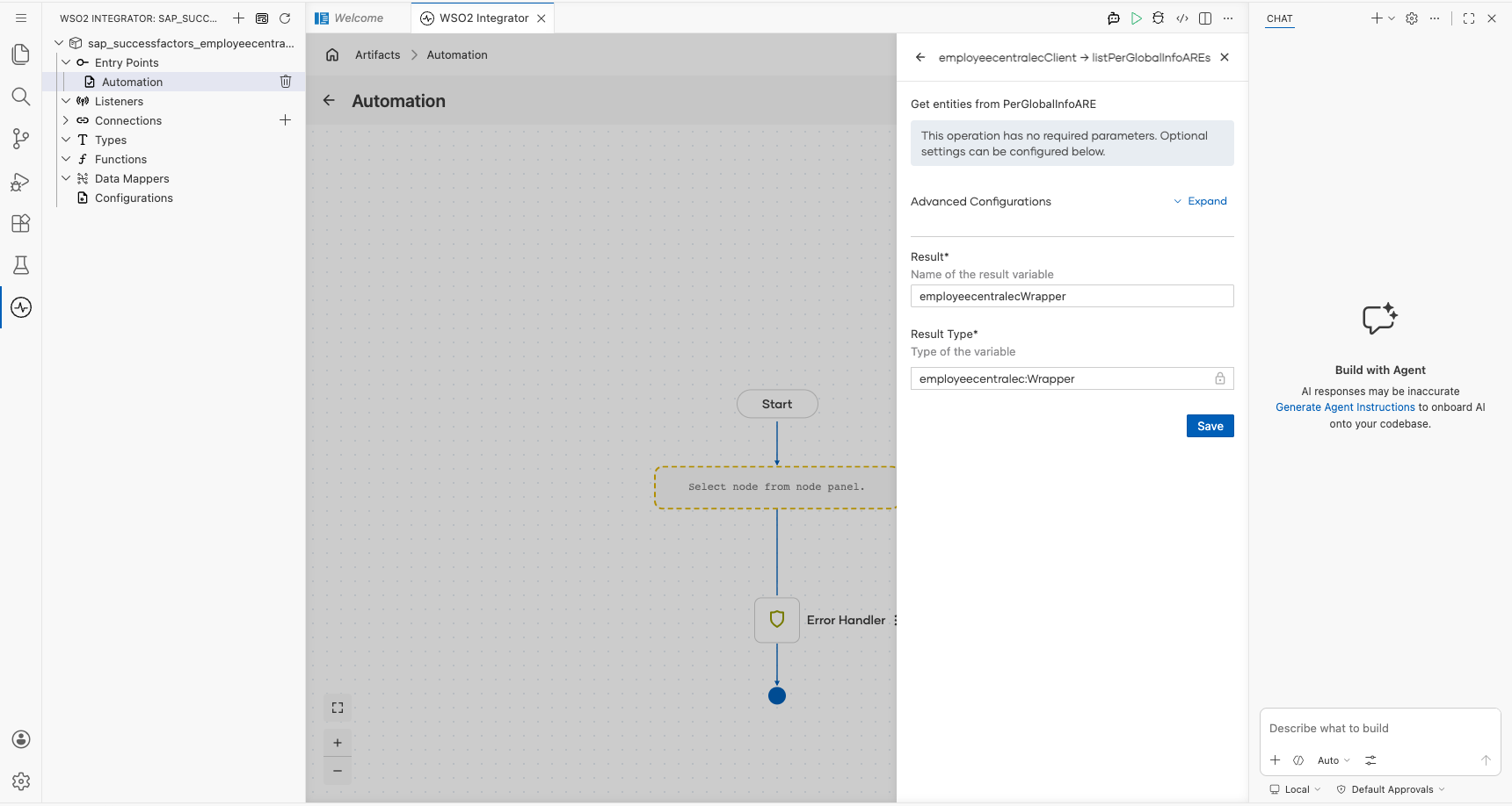 SAP SuccessFactors Employee Central List Per Global Info Ar Es operation with all values entered before saving