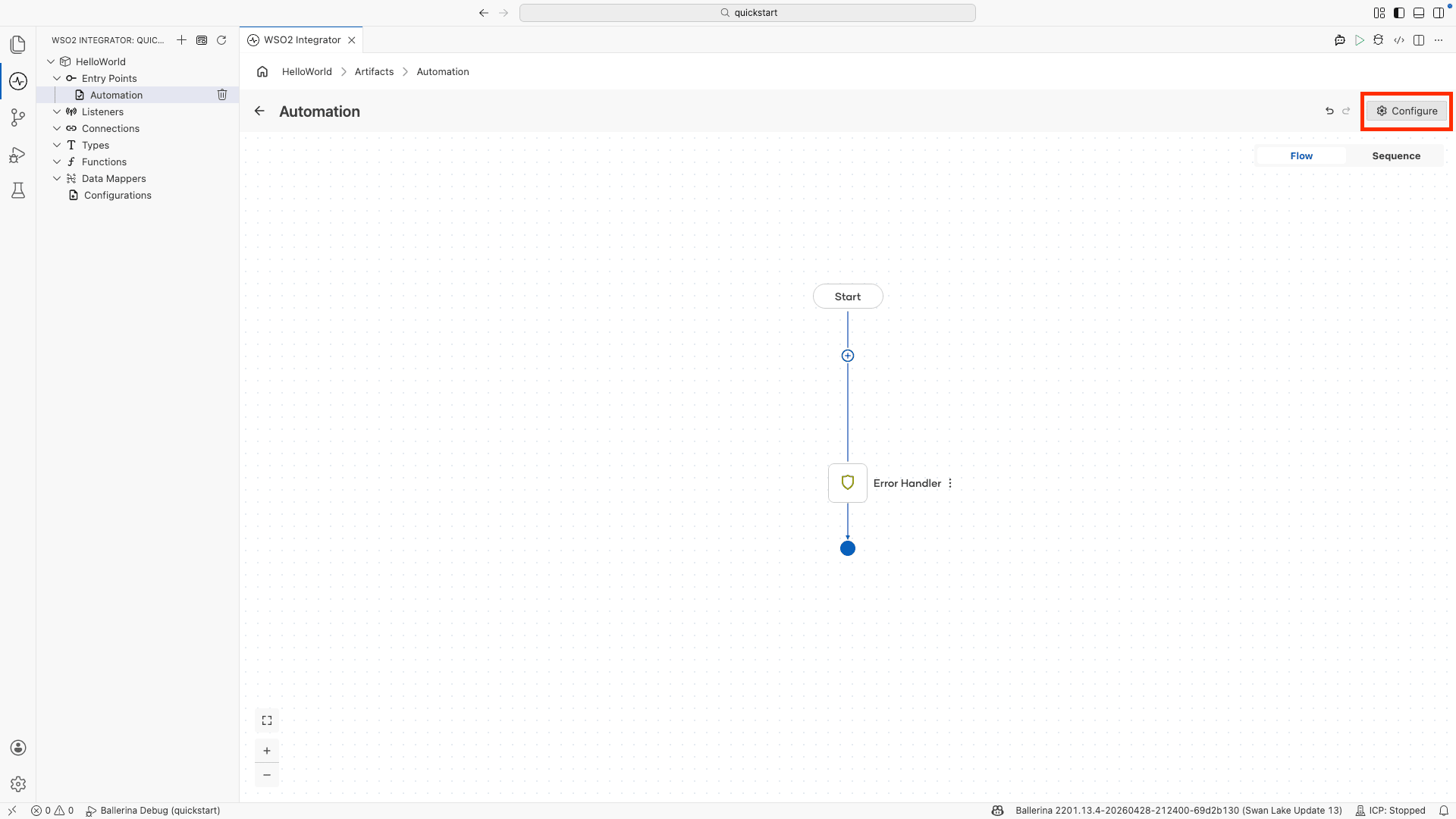 Edit Automation panel opened via the Configure button