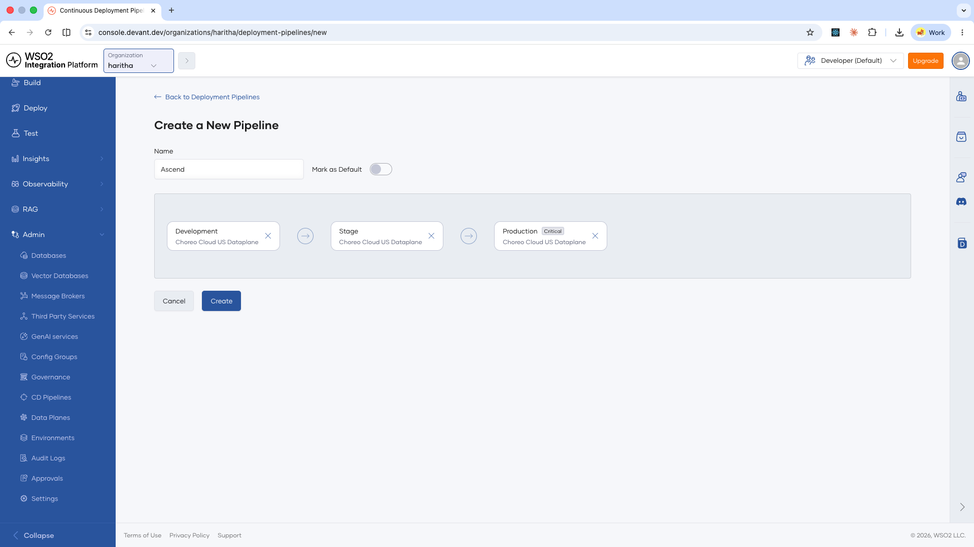 Configure pipeline