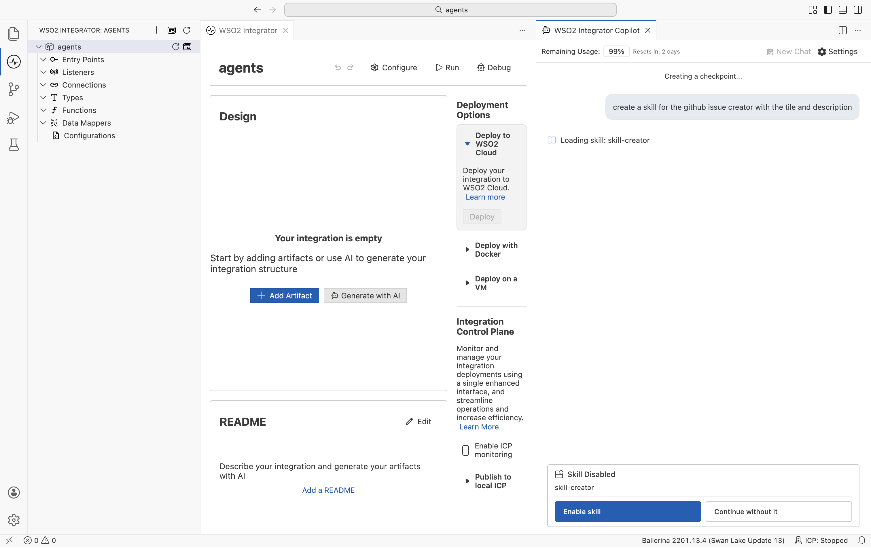 The prompt asking whether to enable a matching skill for the current request.