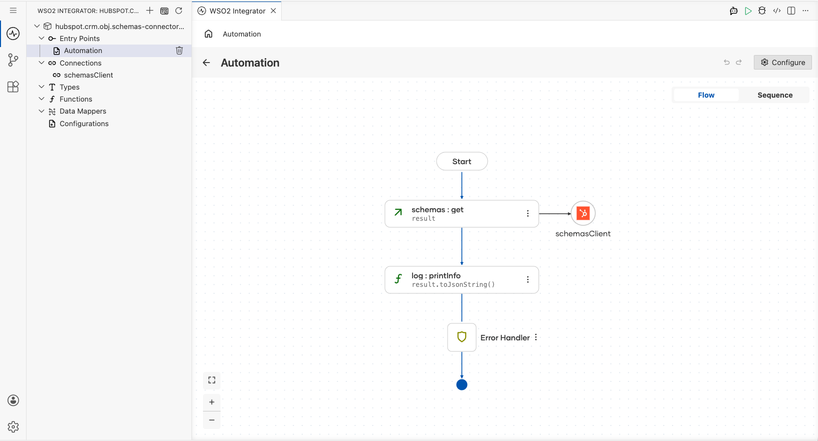Completed HubSpot CRM Schemas automation flow