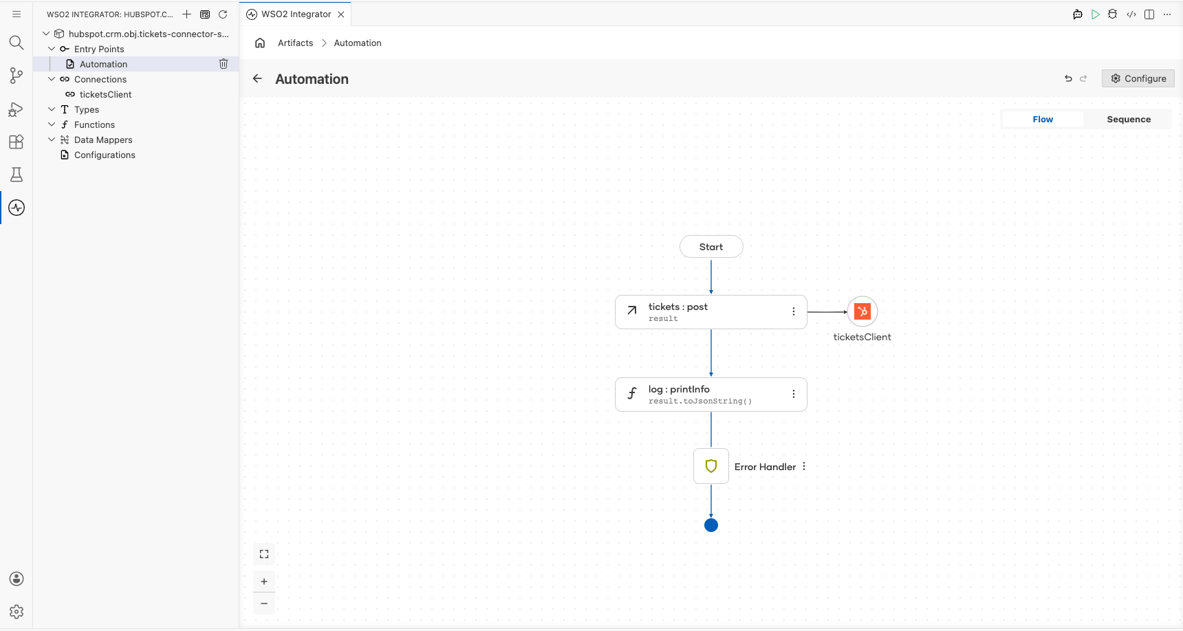 Completed HubSpot CRM Tickets automation flow