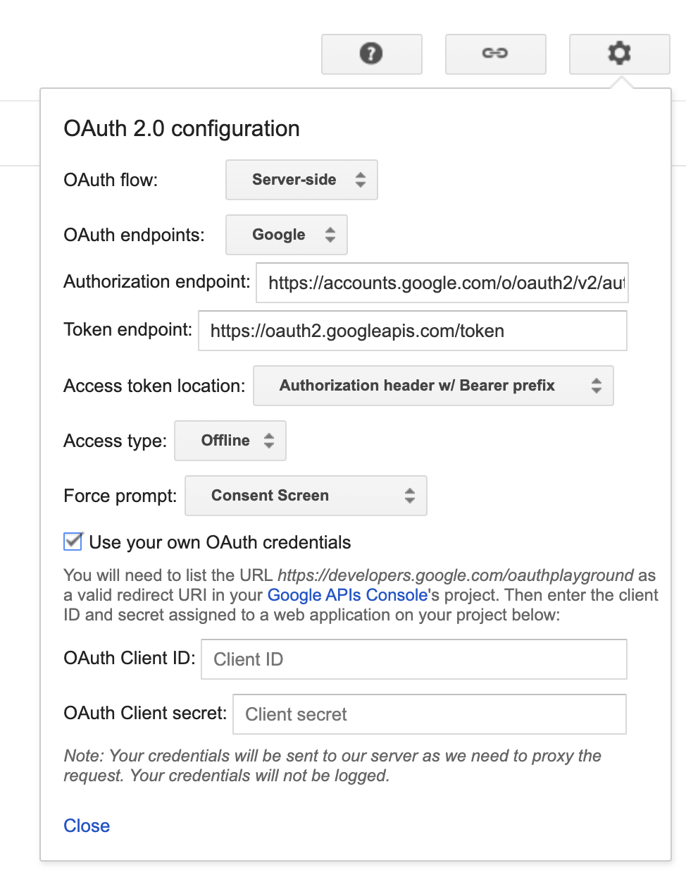 OAuth playground