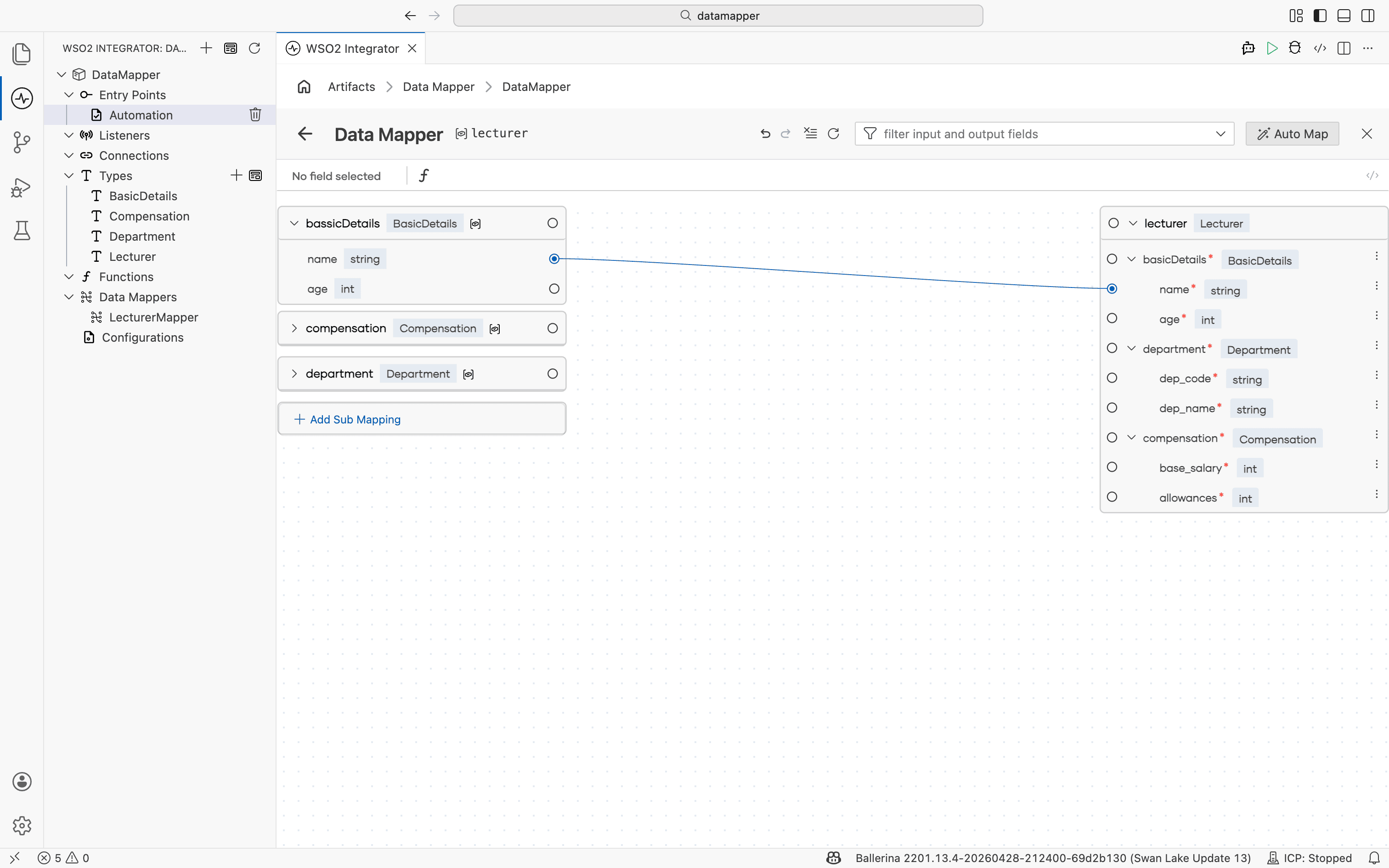One-to-one mapping between basicDetails.name and lecturer.basicDetails.name