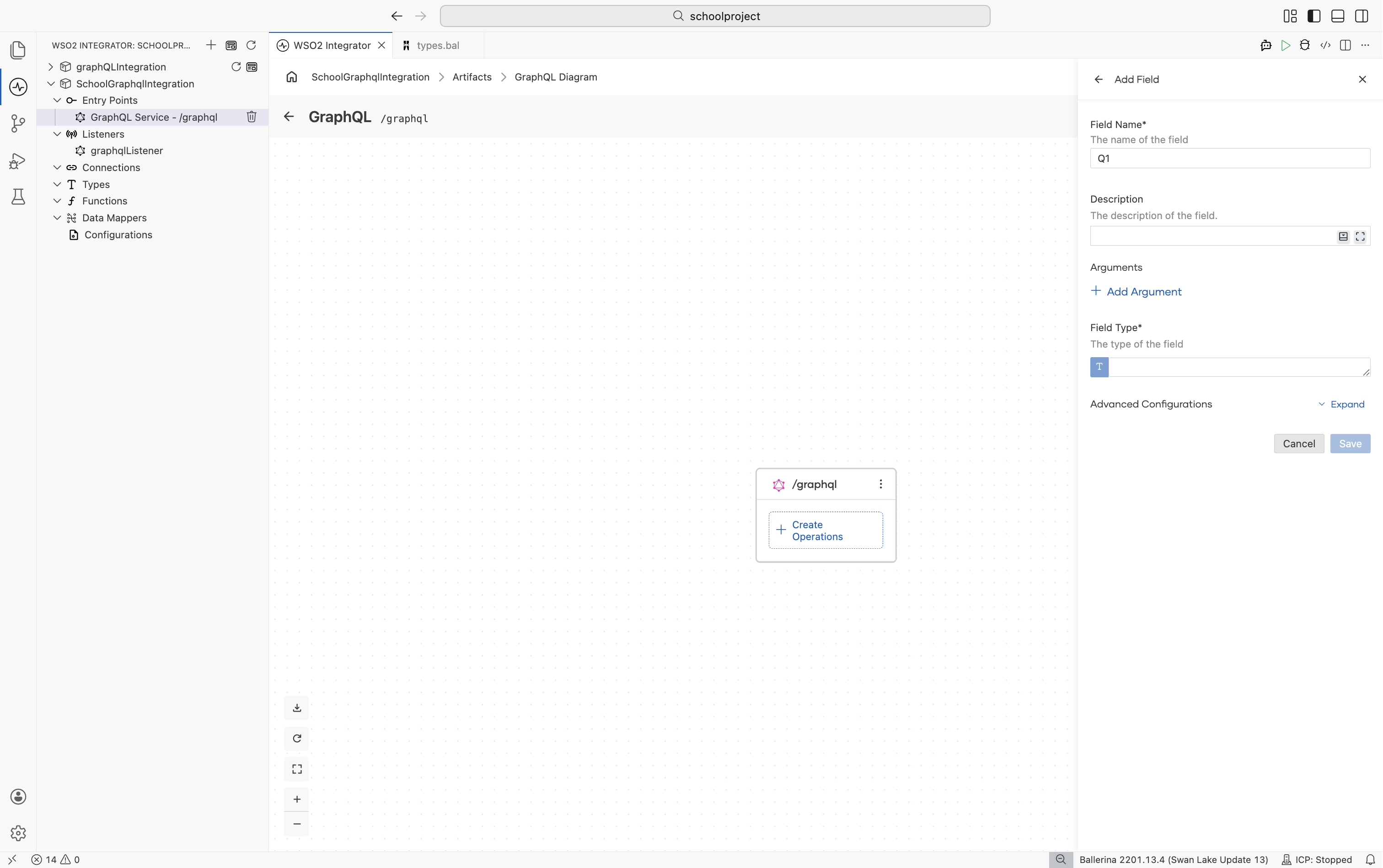 Add Field panel