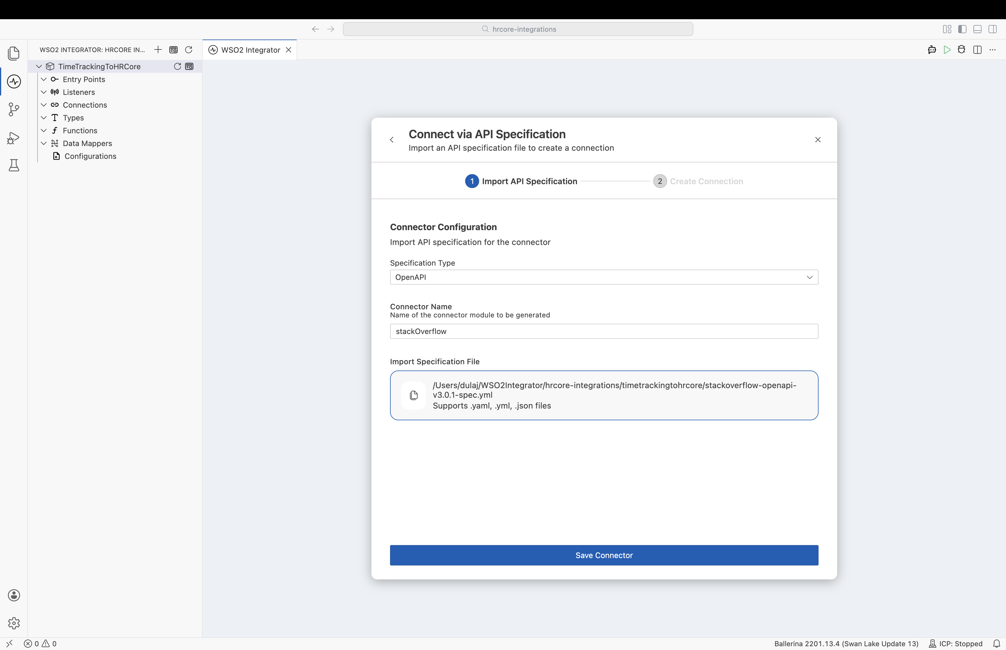 Configure the connector and import the OpenAPI specification