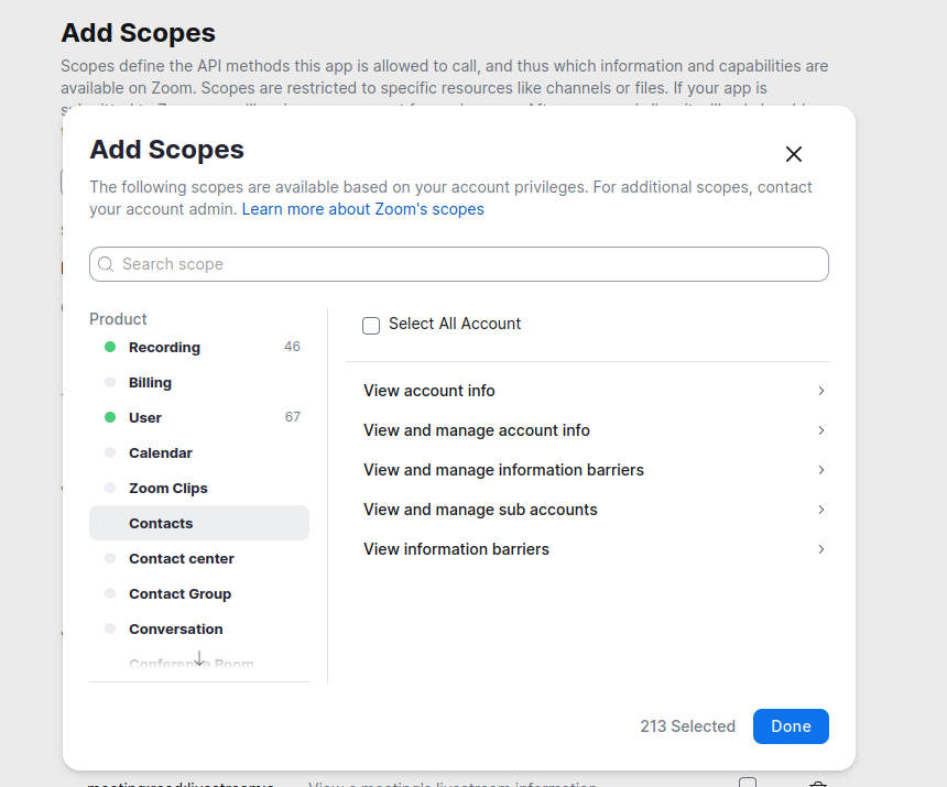App scopes