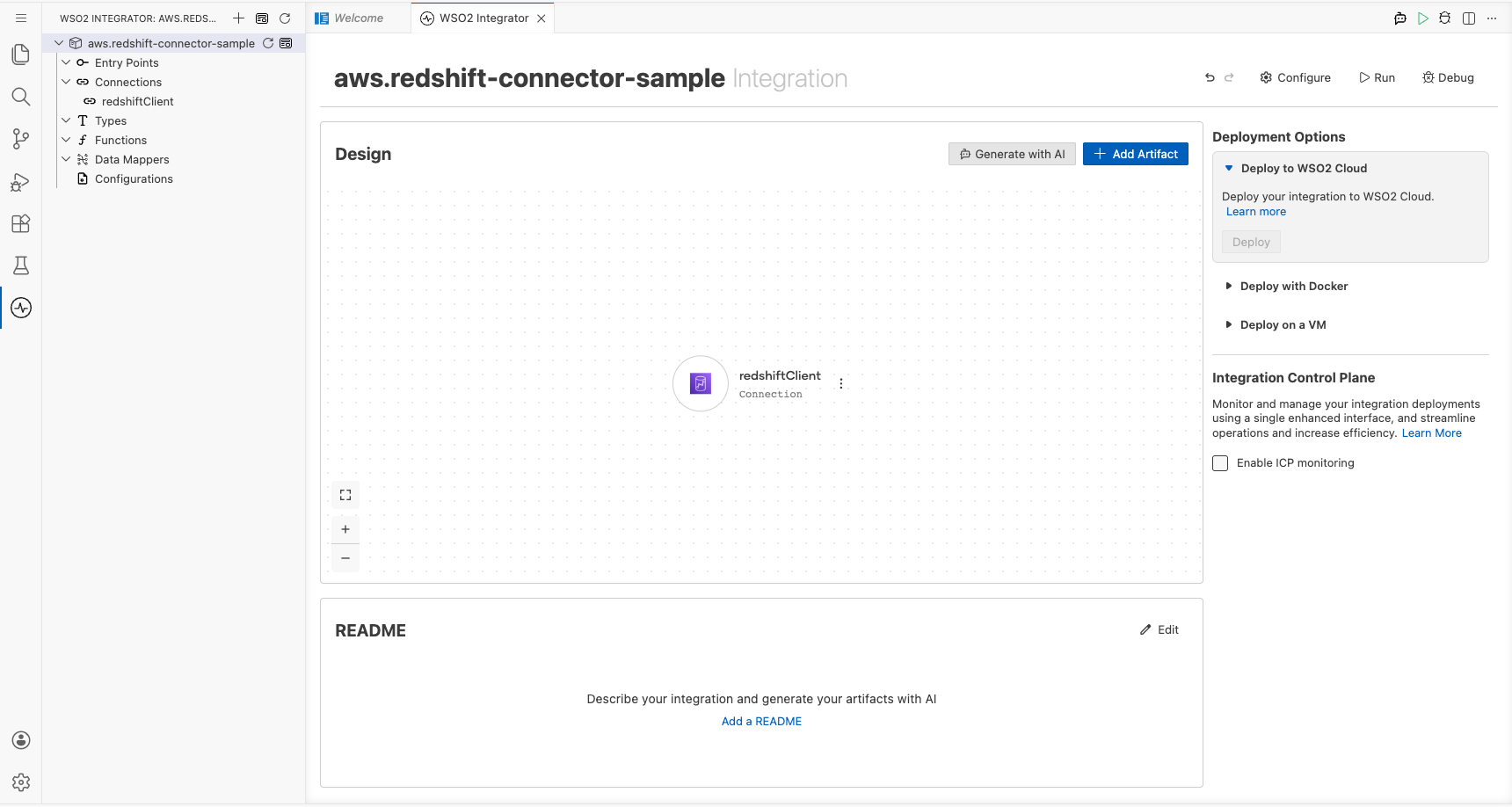 AWS Redshift Connections panel showing redshiftClient entry after saving