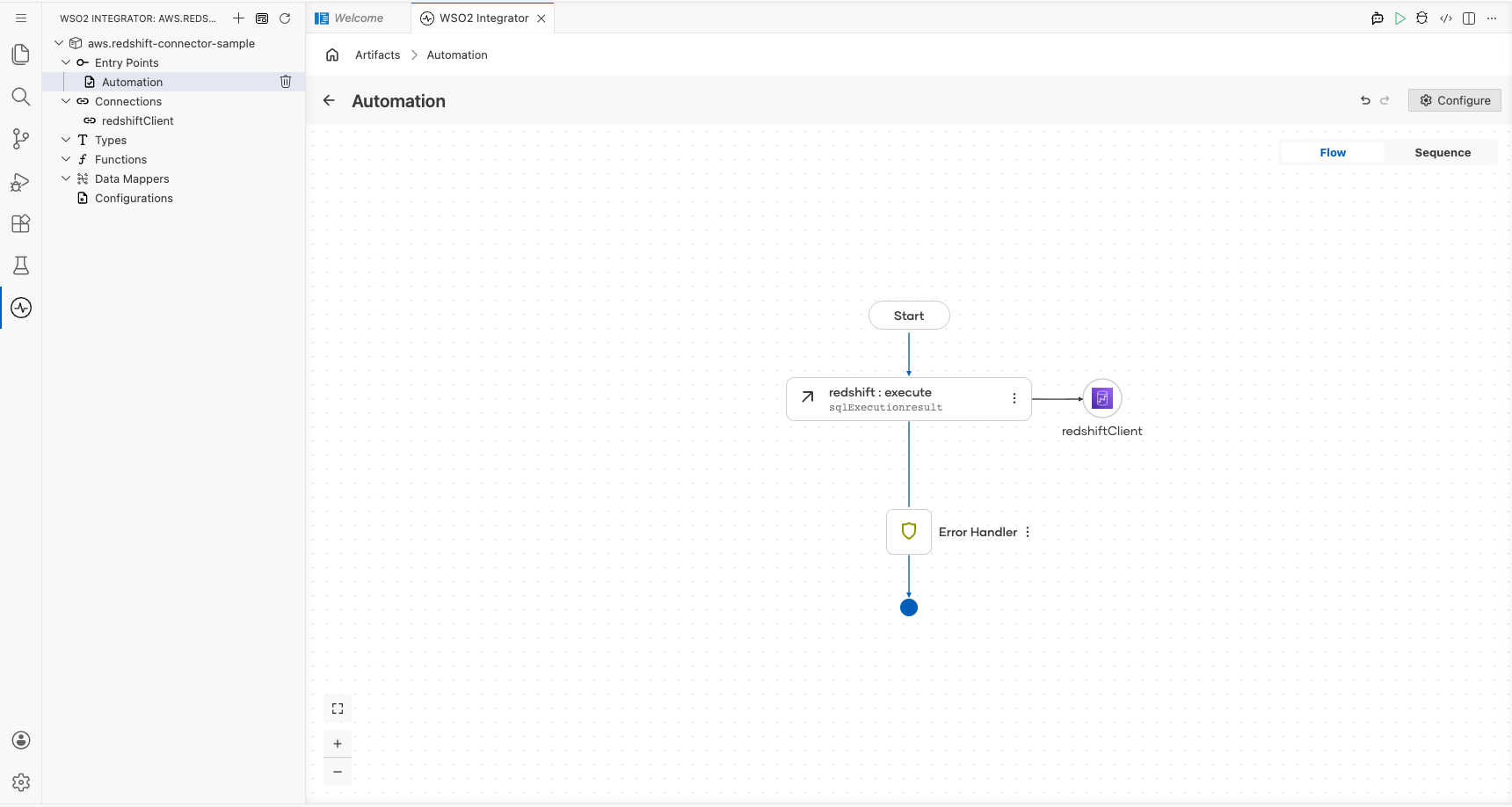 AWS Redshift connector flow completed